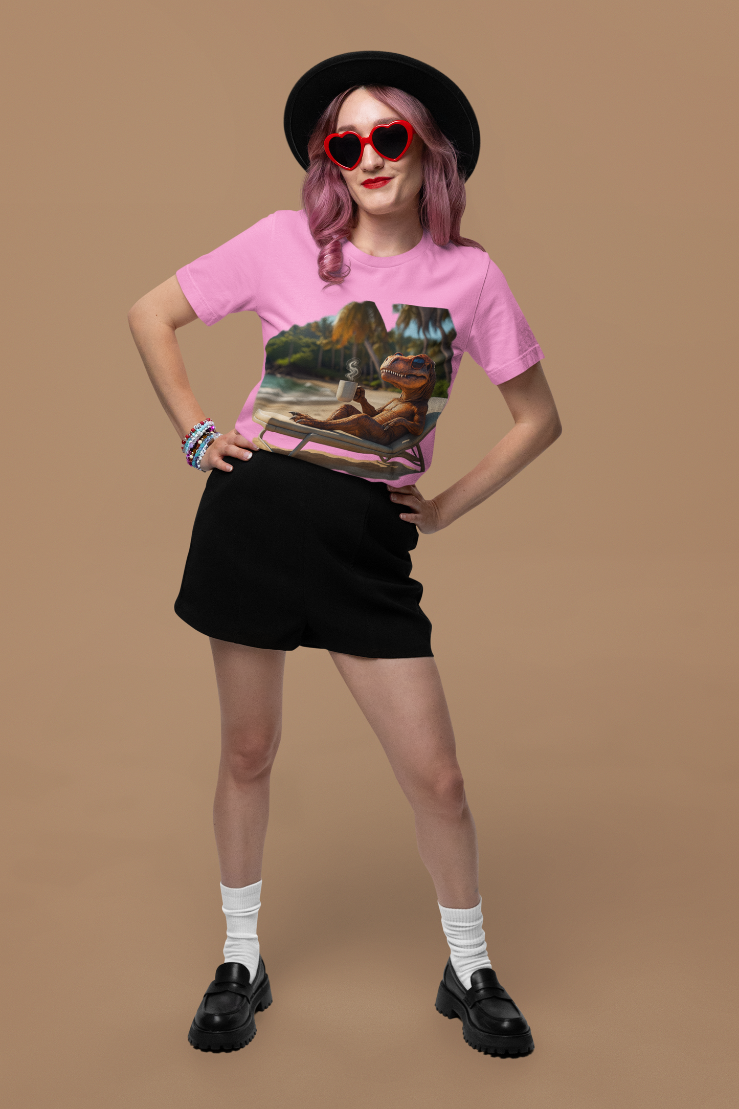 Dinosaurio en la Playa Unisex Tee