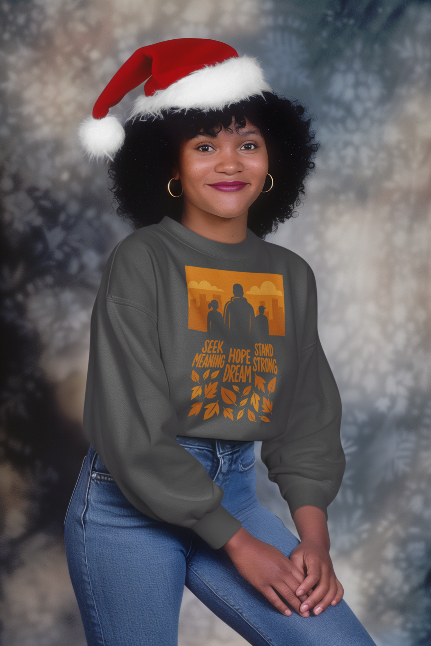 Minimalist Urban Shadows Unisex Lightweight Crewneck Sweatshirt with Philosophical Silhouettes