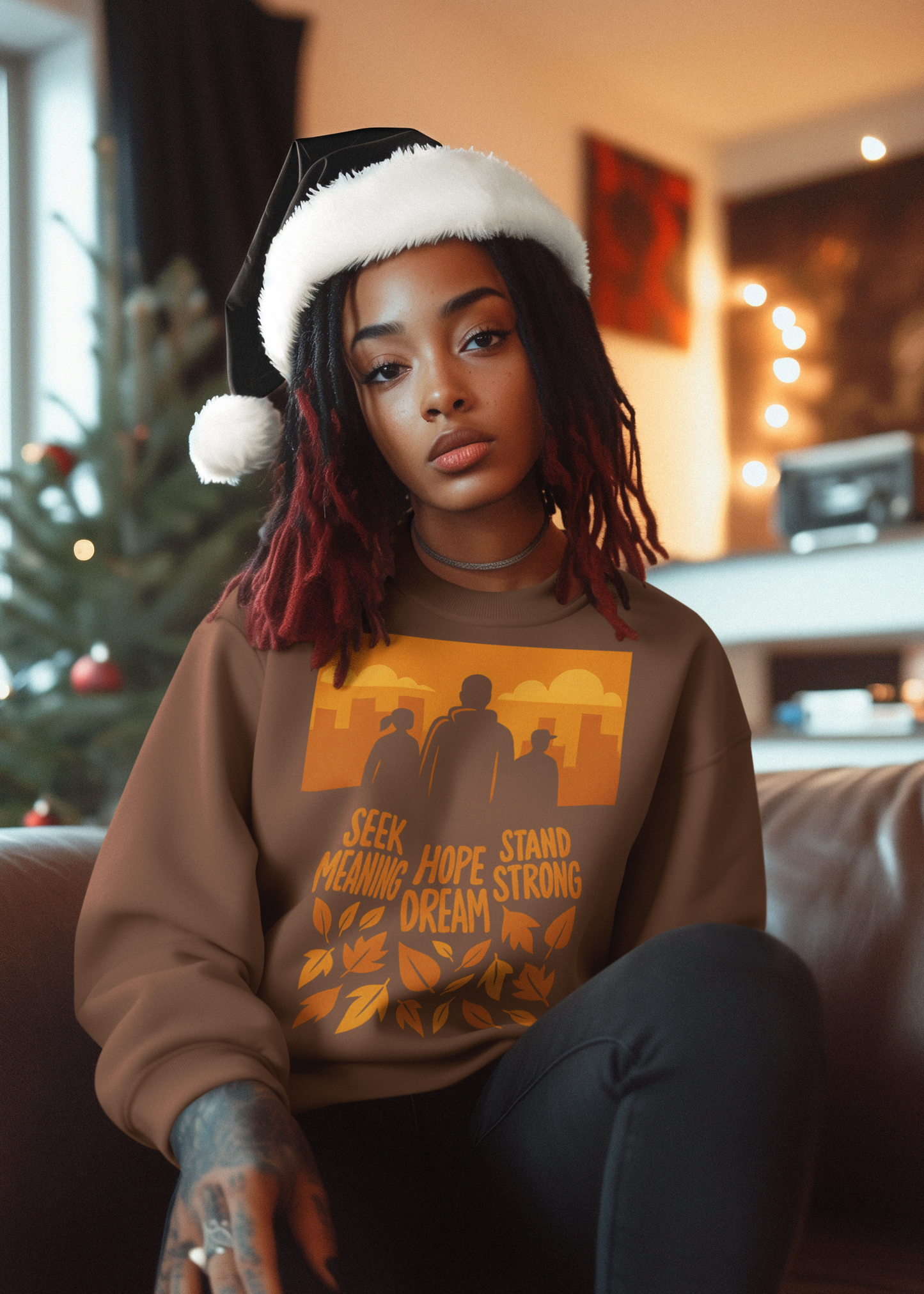 Minimalist Urban Shadows Unisex Lightweight Crewneck Sweatshirt with Philosophical Silhouettes