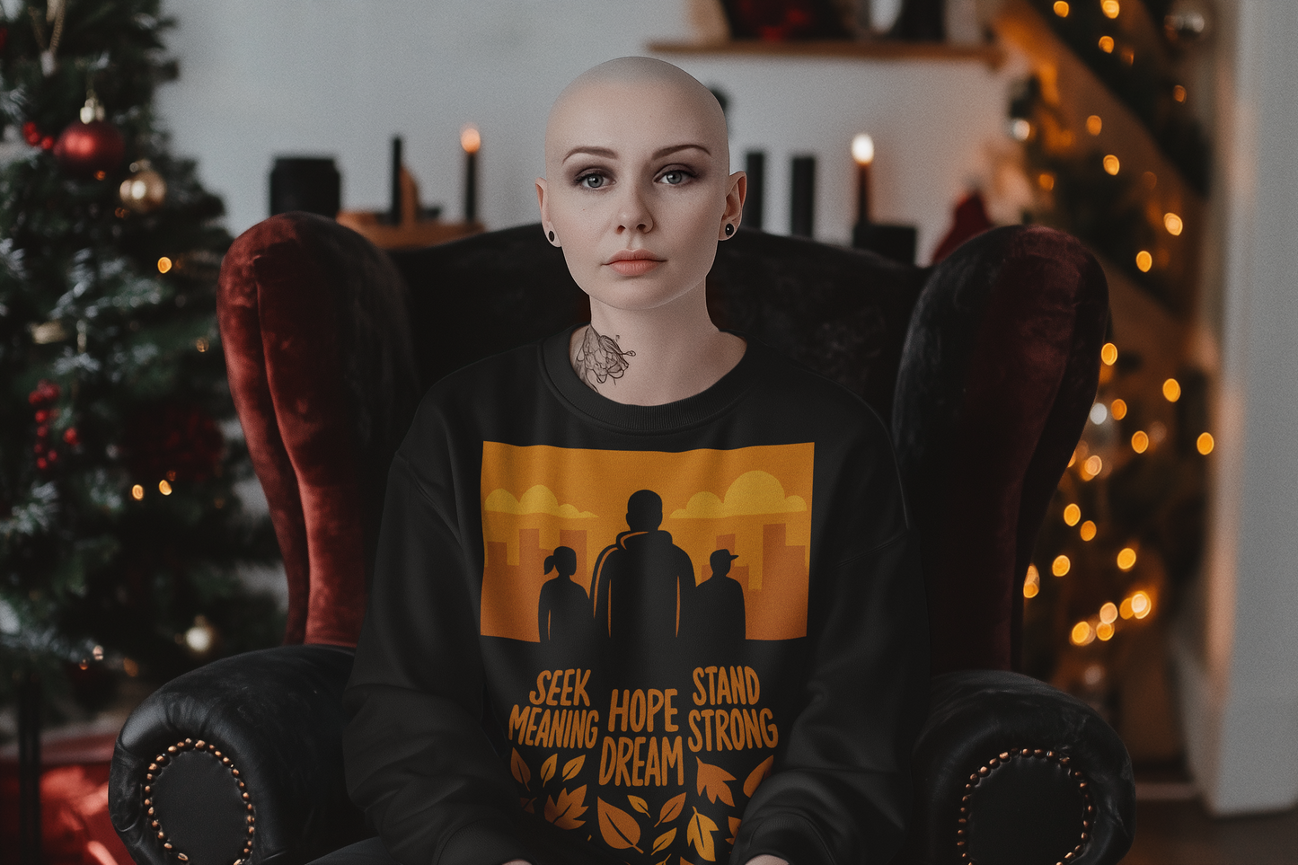 Minimalist Urban Shadows Unisex Lightweight Crewneck Sweatshirt with Philosophical Silhouettes