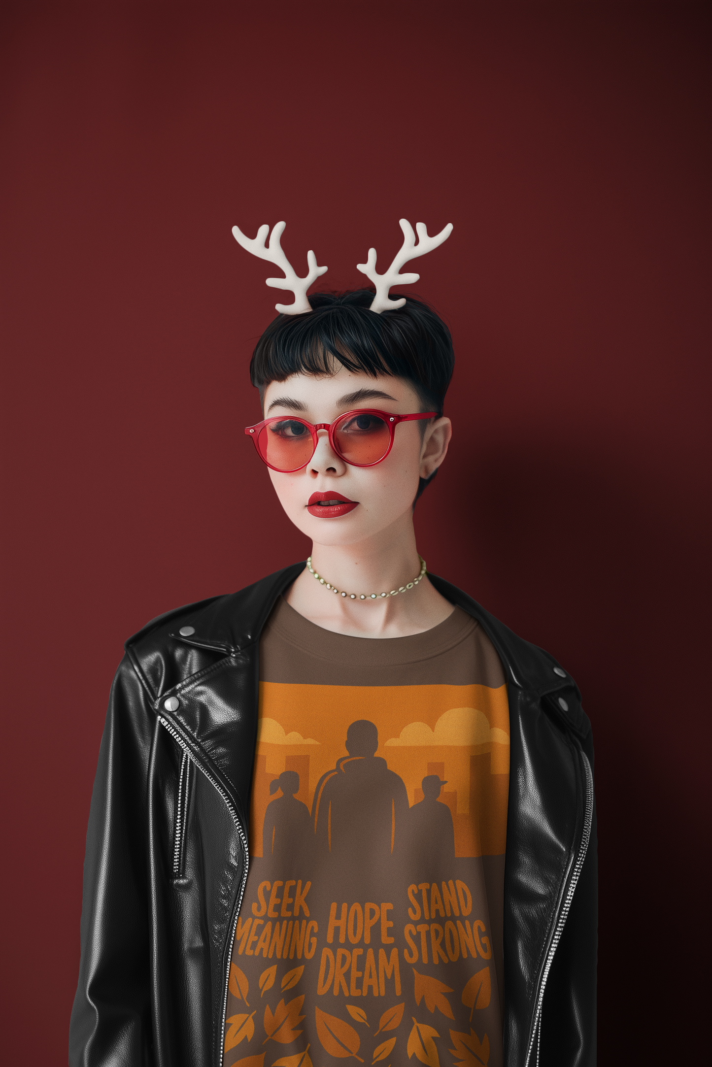 Minimalist Urban Shadows Unisex Lightweight Crewneck Sweatshirt with Philosophical Silhouettes