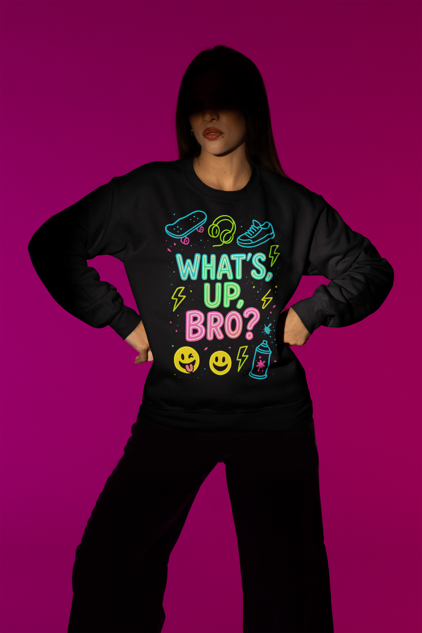 Graffiti Streetwear Sweatshirt 'Yo, What's Poppin', Bro'
