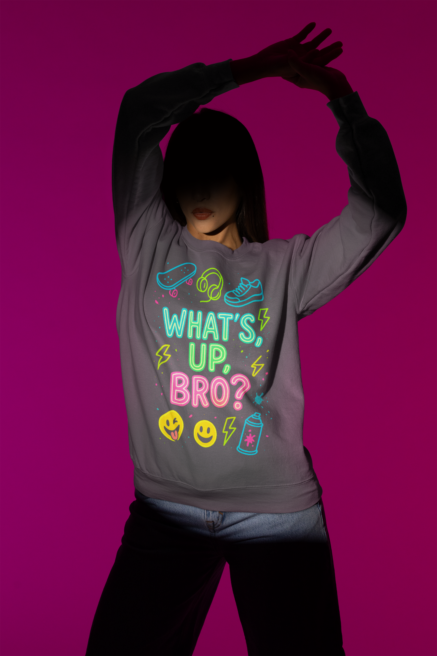 Graffiti Streetwear Sweatshirt 'Yo, What's Poppin', Bro'
