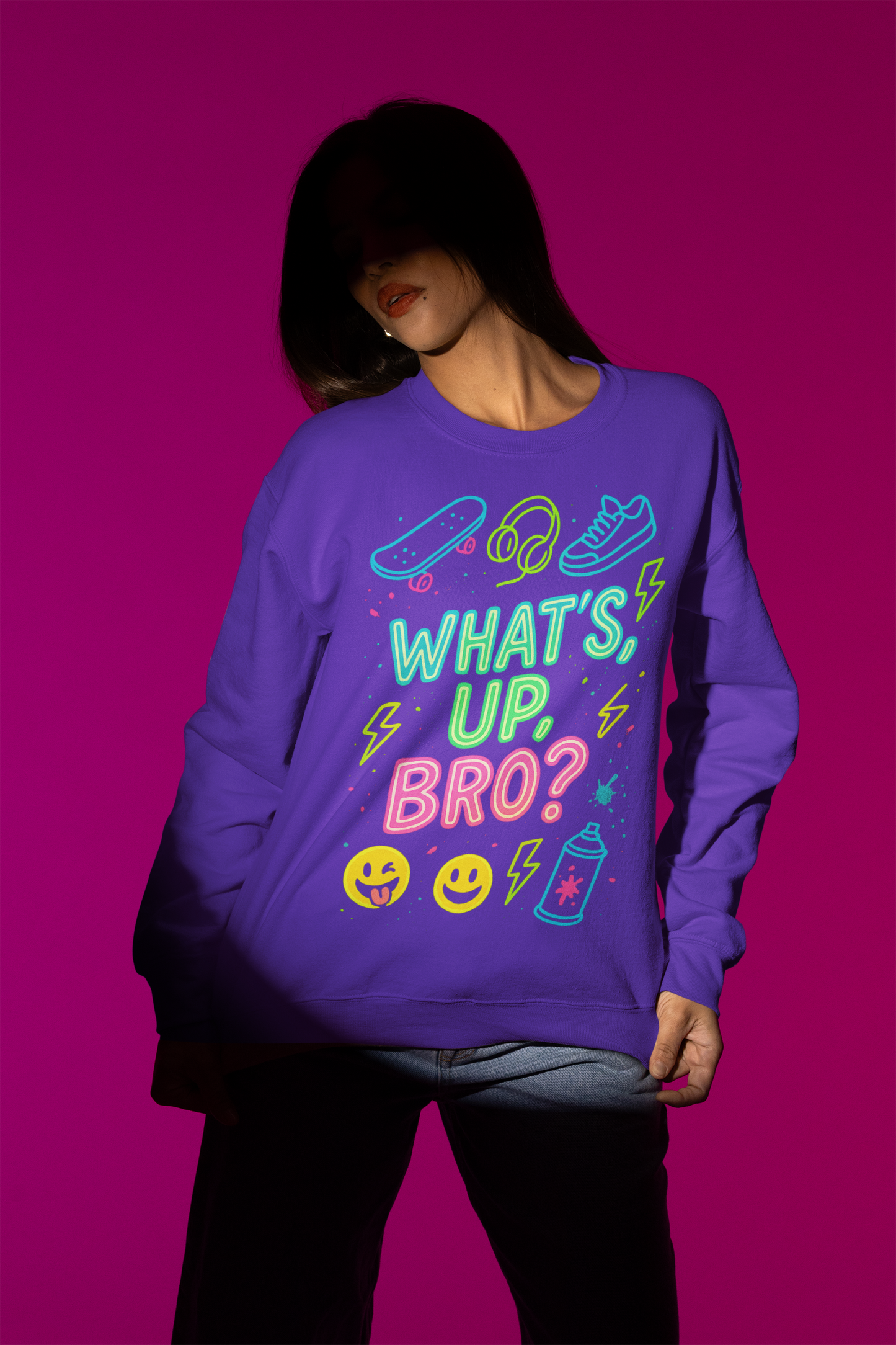 Graffiti Streetwear Sweatshirt 'Yo, What's Poppin', Bro'