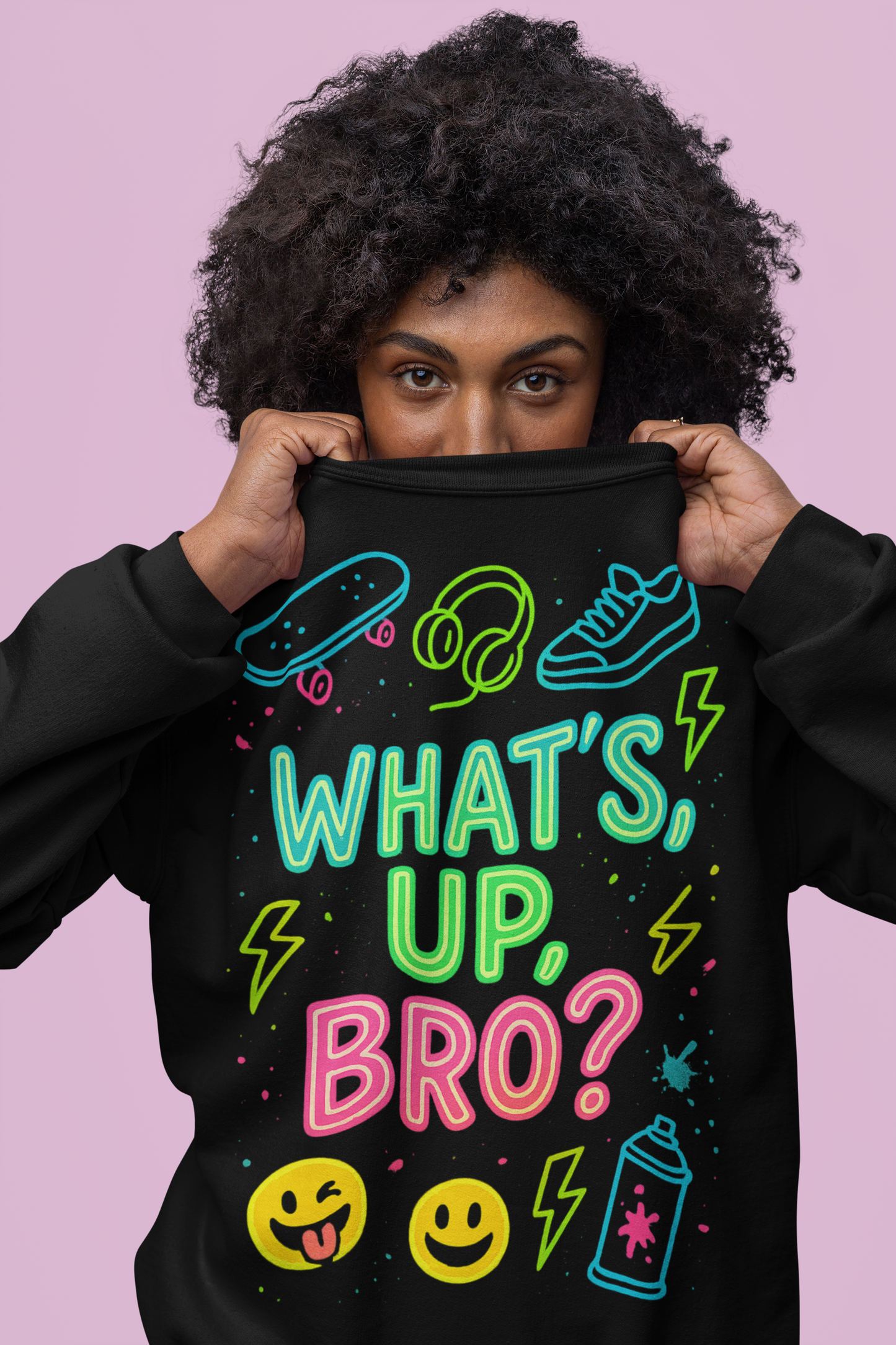 Graffiti Streetwear Sweatshirt 'Yo, What's Poppin', Bro'