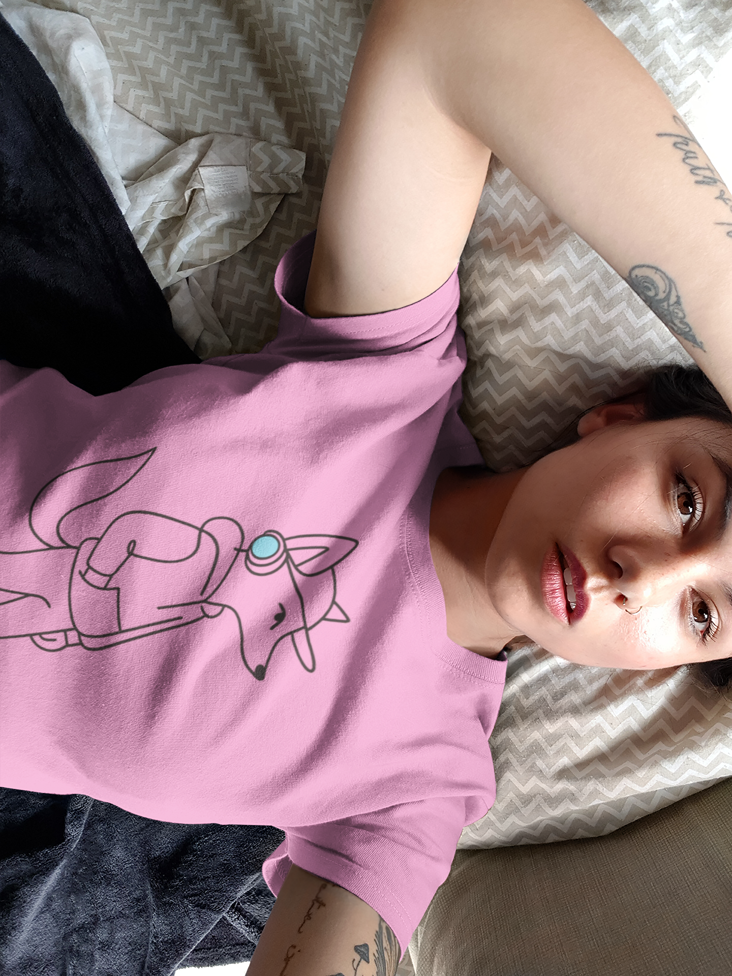 Neon Cat Tee - Urban Streetwear Unisex Minimalist T-Shirt