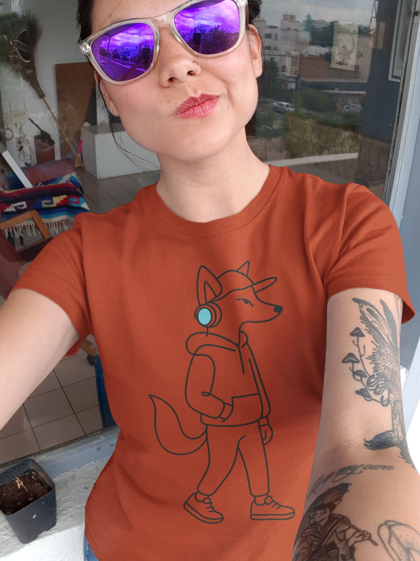 Neon Cat Tee - Urban Streetwear Unisex Minimalist T-Shirt