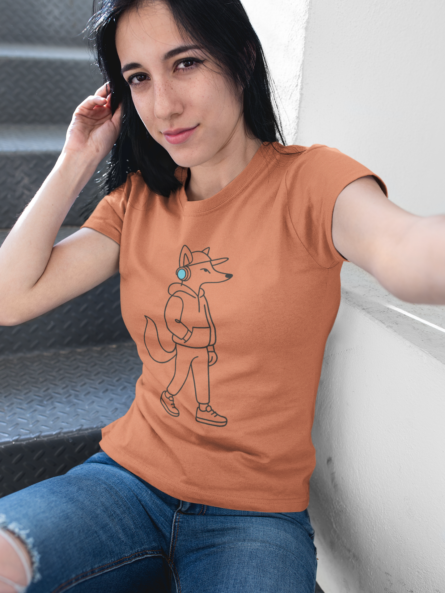 Neon Cat Tee - Urban Streetwear Unisex Minimalist T-Shirt