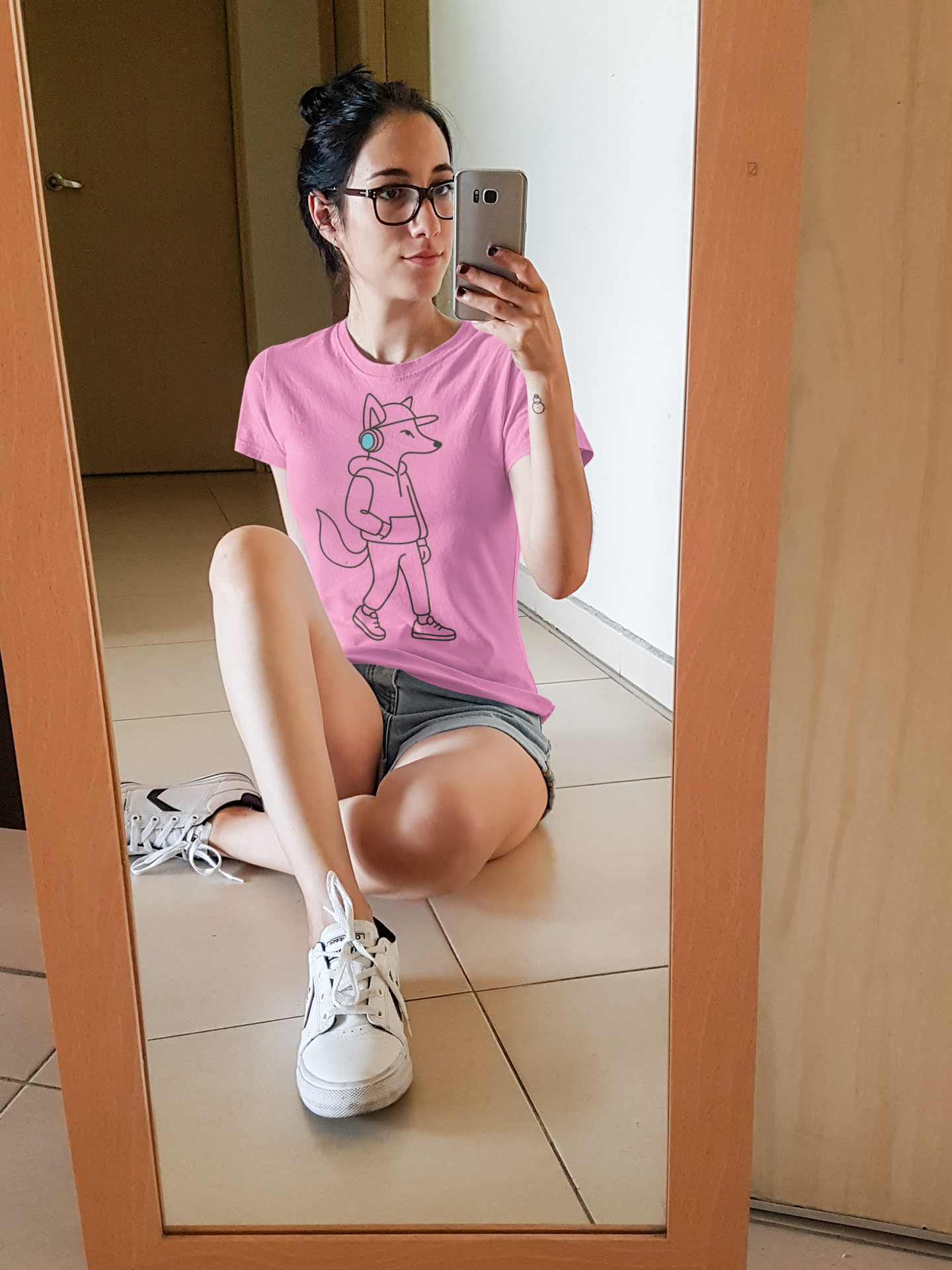 Neon Cat Tee - Urban Streetwear Unisex Minimalist T-Shirt