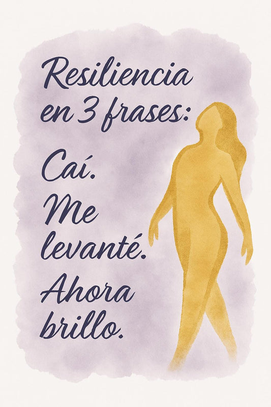 Resilience Art Print – “I Fell. I Rose. Now I Shine.” – Abstract Feminine Figure in Watercolor and Gold Accents