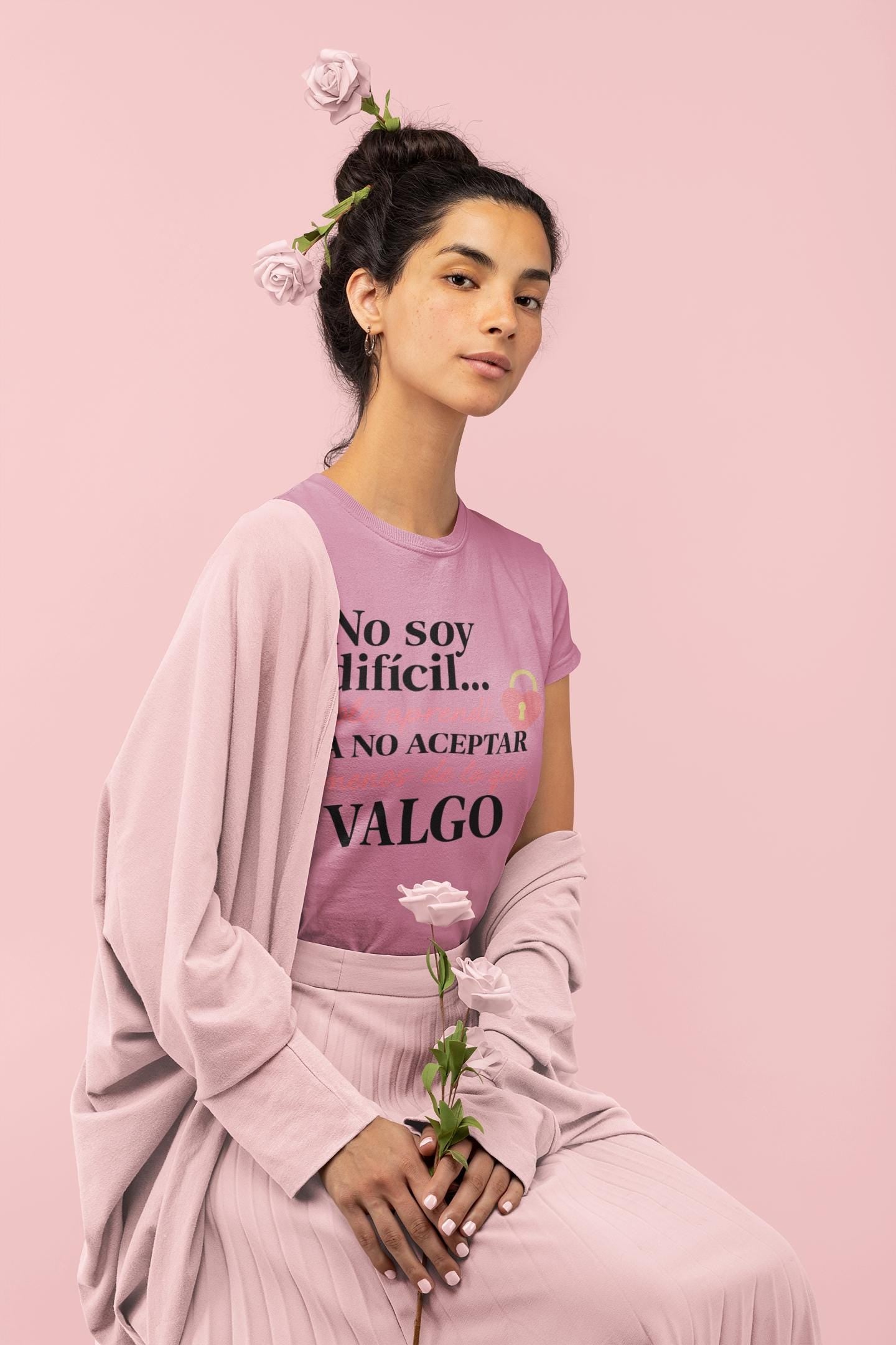 Self-Love T-Shirt - No Soy Difícil - Humor Autoestima Design, Unisex Tee, Positive Quote, Empowerment Shirt, Funny Graphic Tee, Spanish