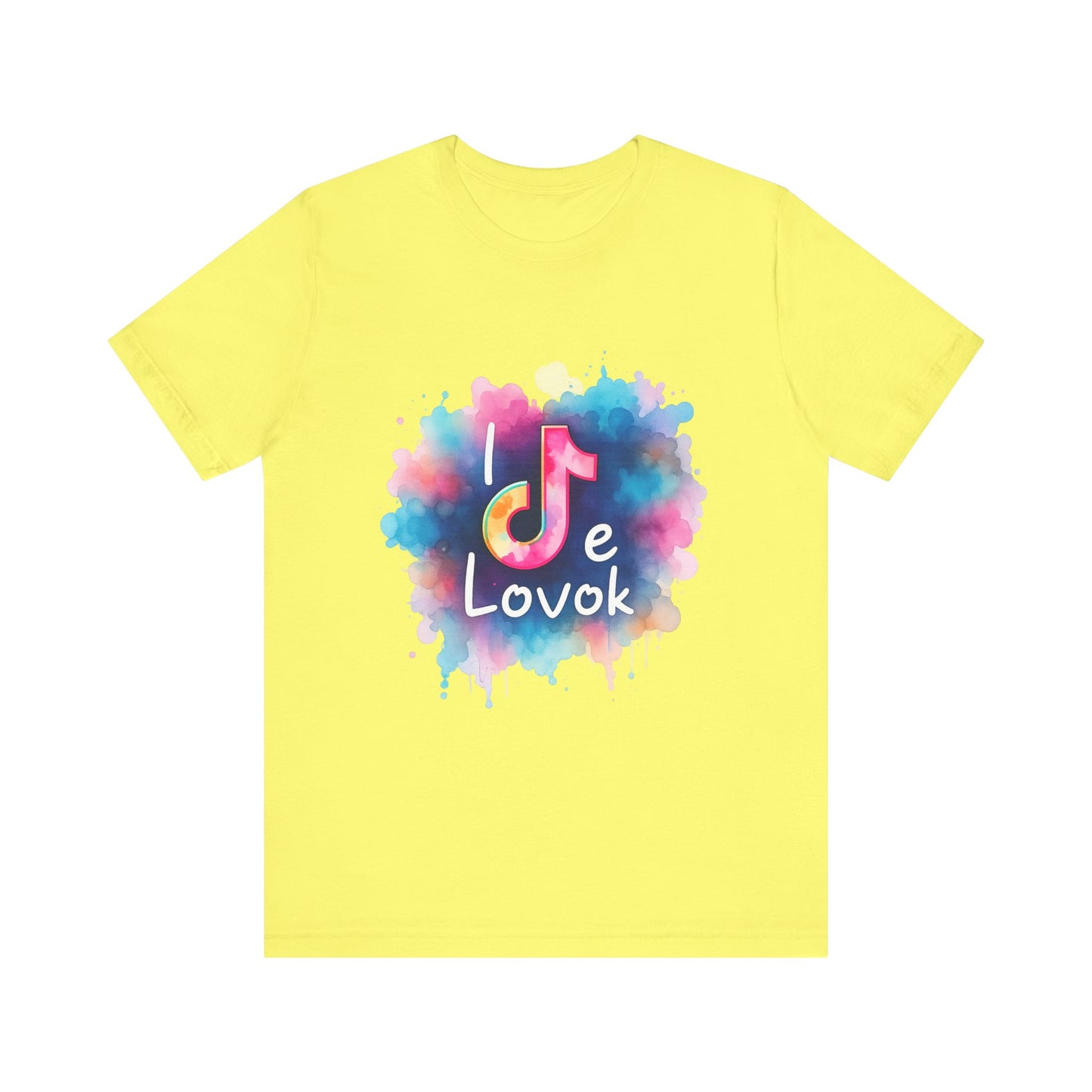 Unisex Jersey Short Sleeve Tee - AMO TIK TOK - Streetwear Urbano - Sudadera DiseConSentido - Acuarela Multicolor - Logo Estilizado -