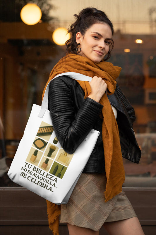Beauty Lover Tote Bag, Cosmetic Tote, Makeup Storage Bag, Eco Friendly Bag, Gift for Her, Fashionable Tote, Beauty Theme Bag