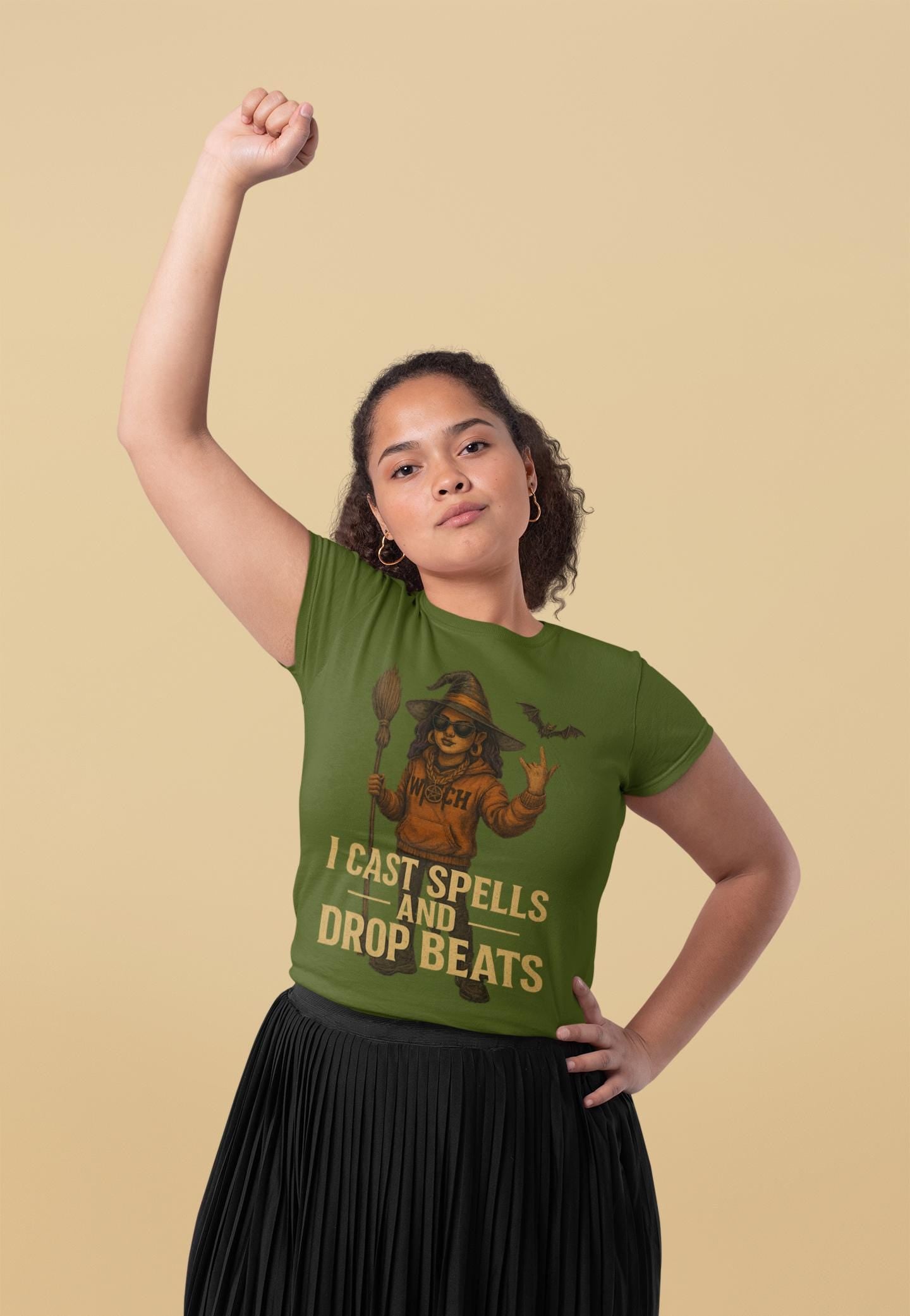 Witch T-Shirt, Funny Halloween Tee, Hip Hop Reggaeton Clothing, Halloween Costume, Spooky Season Shirt, Unisex Jersey Short Sleeve Tee