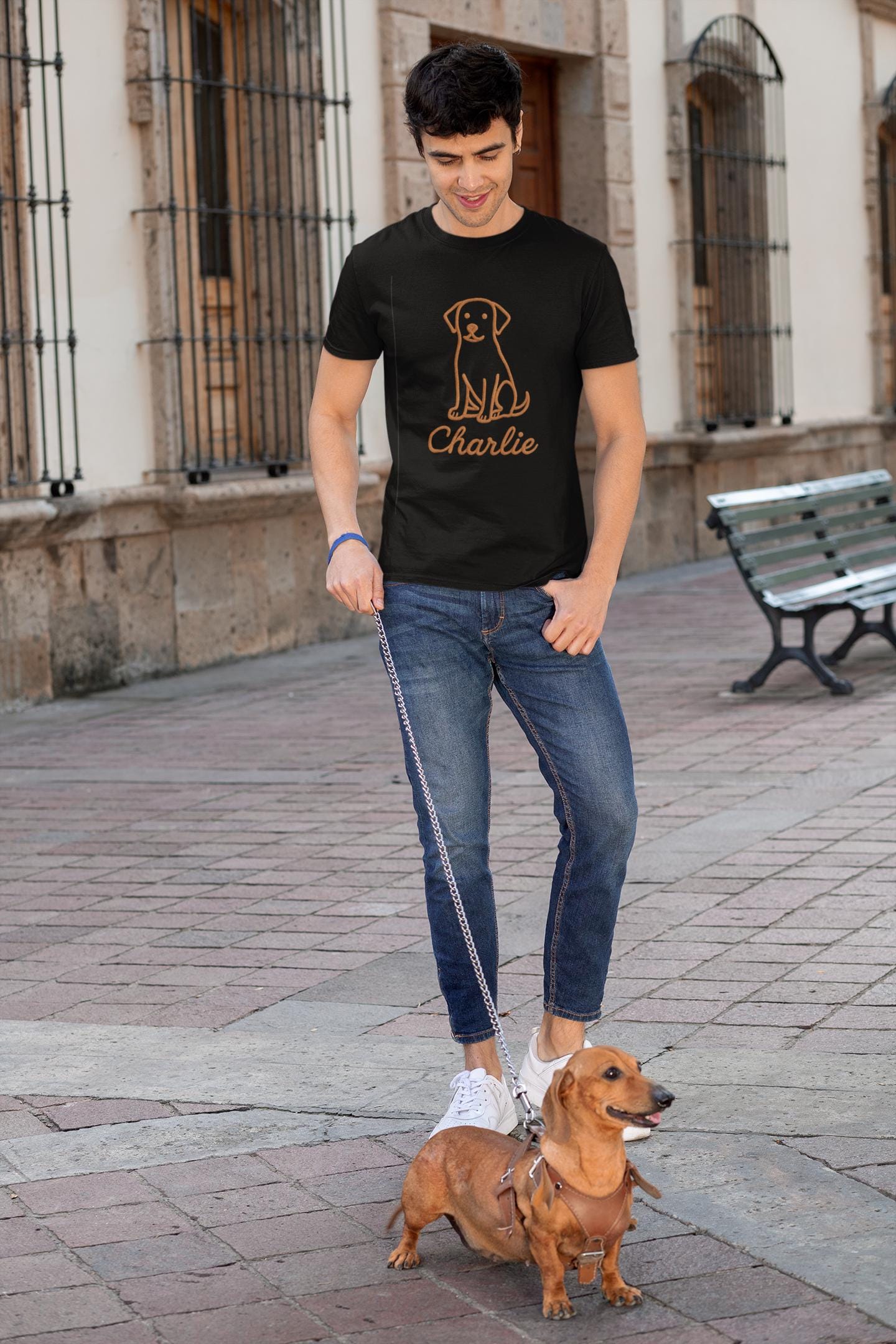 Personalized Embroidered Pet T-Shirt, Minimalist Design, Customized Dog or Cat Illustration, Emotional Gift, Clean Design, Unique