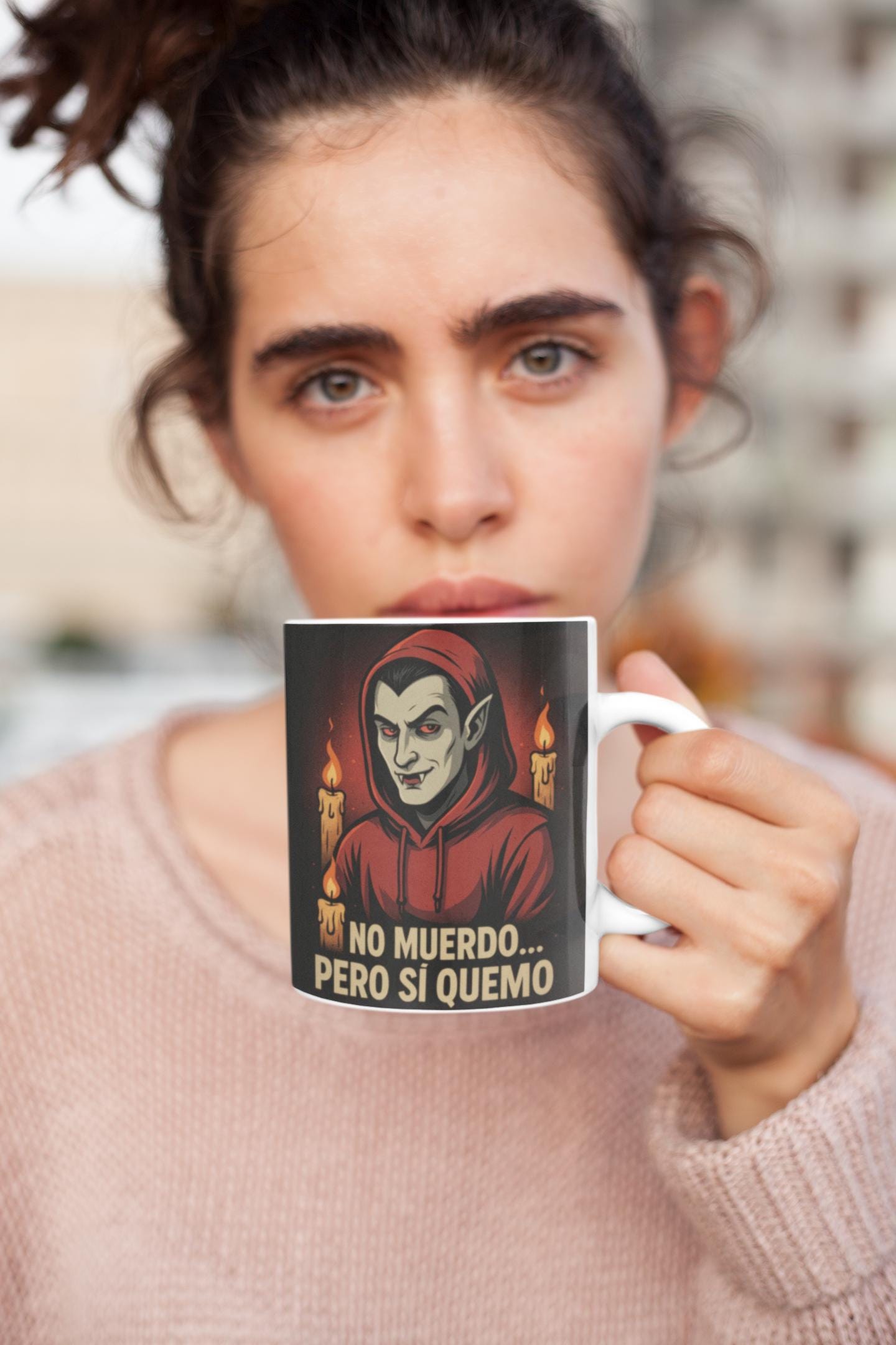Vampire Mug, Halloween Coffee Cup, Gothic Tea Mug, Ceramic Drinkware, Funny Novelty Gift, Unique Kitchen Decor