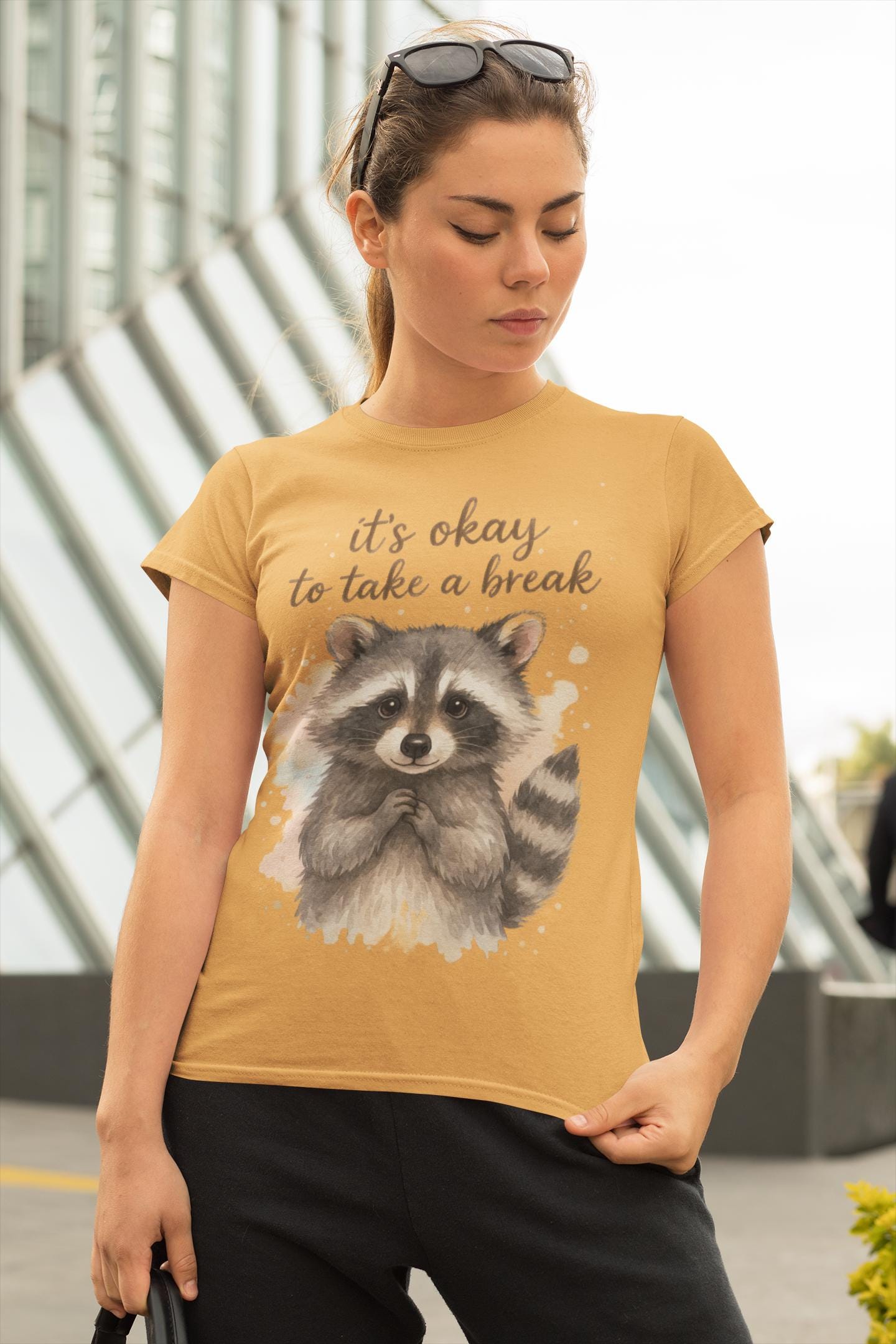 Raccoon Illustration Softstyle T-Shirt, Funny Philosophy Design, Humorous Animal Lover Gift, Chaos Wisdom Tee, Reflective Spirit Shirt