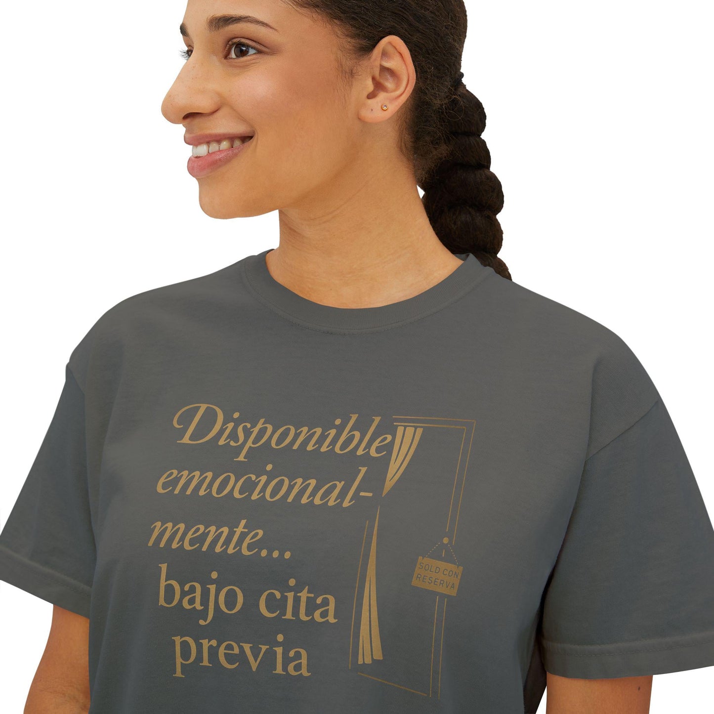 Women's Boxy Tee - Elegant and Witty Statement Piece for Introverts and Extroverts, Unique Gift or Everyday Wear, Quiet Luxury with a Dash