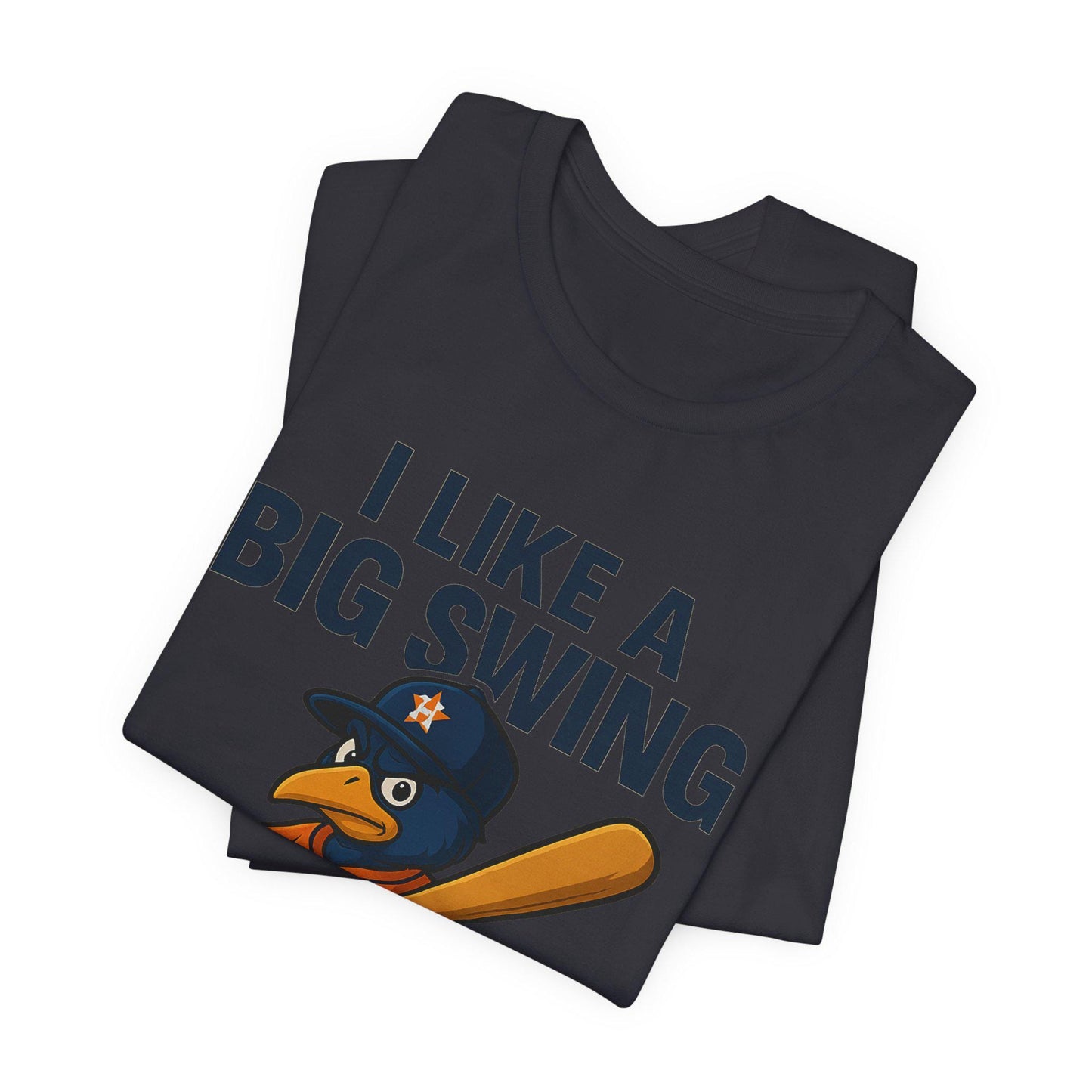 Baseball Fan Unisex Tee, Bold Humor Sports Shirt, Astros Mascot Graphic Tee, Funny Baseball Tee, Big Swing Attitude Tee, Baseball Lover Gift