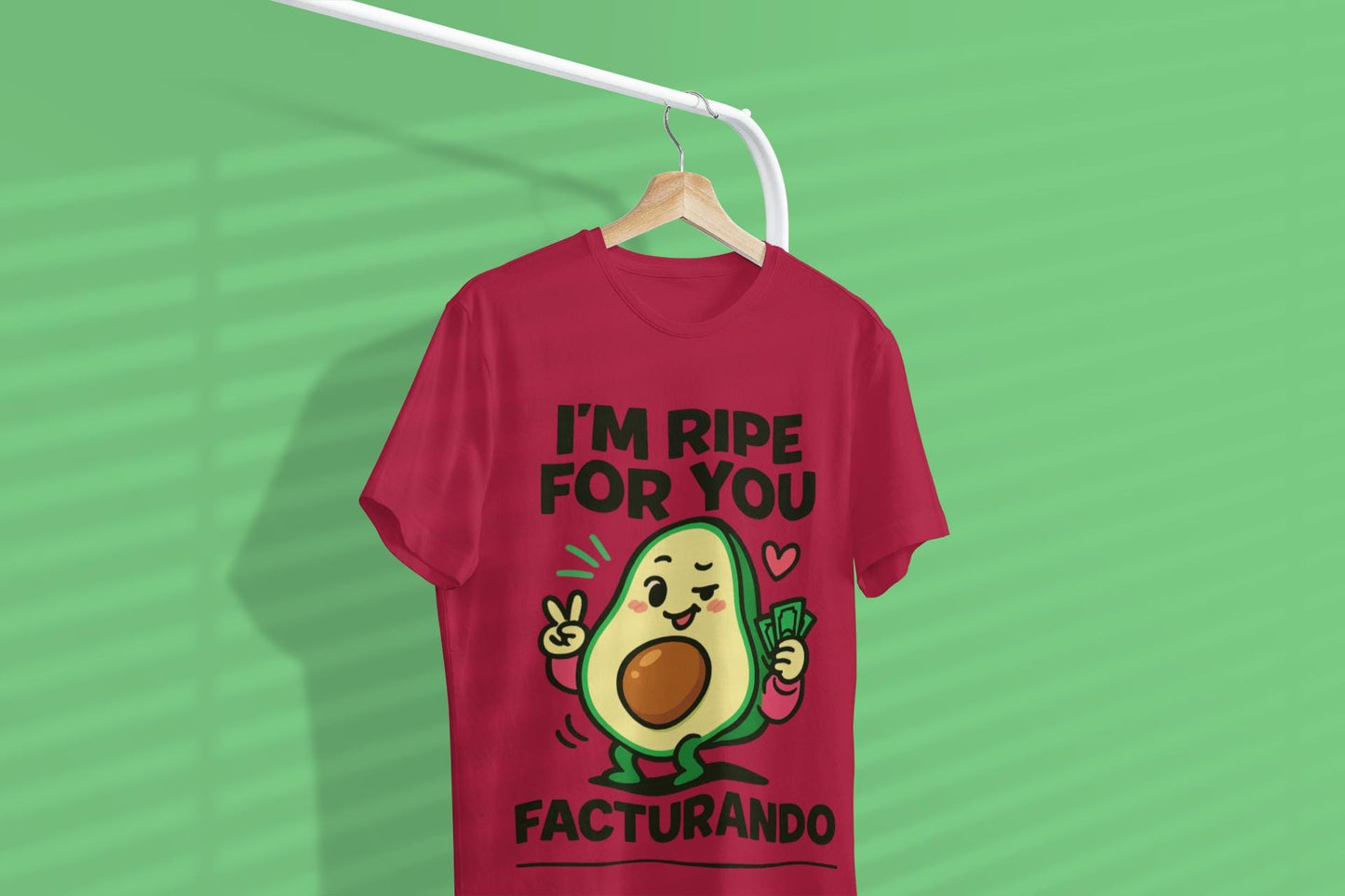 Flirty Avocado T-Shirt, Kawaii Fruit Tee, Fresh Foodie Gift Shirt, Cheeky Humor Top, Unisex Garment-Dyed Tee