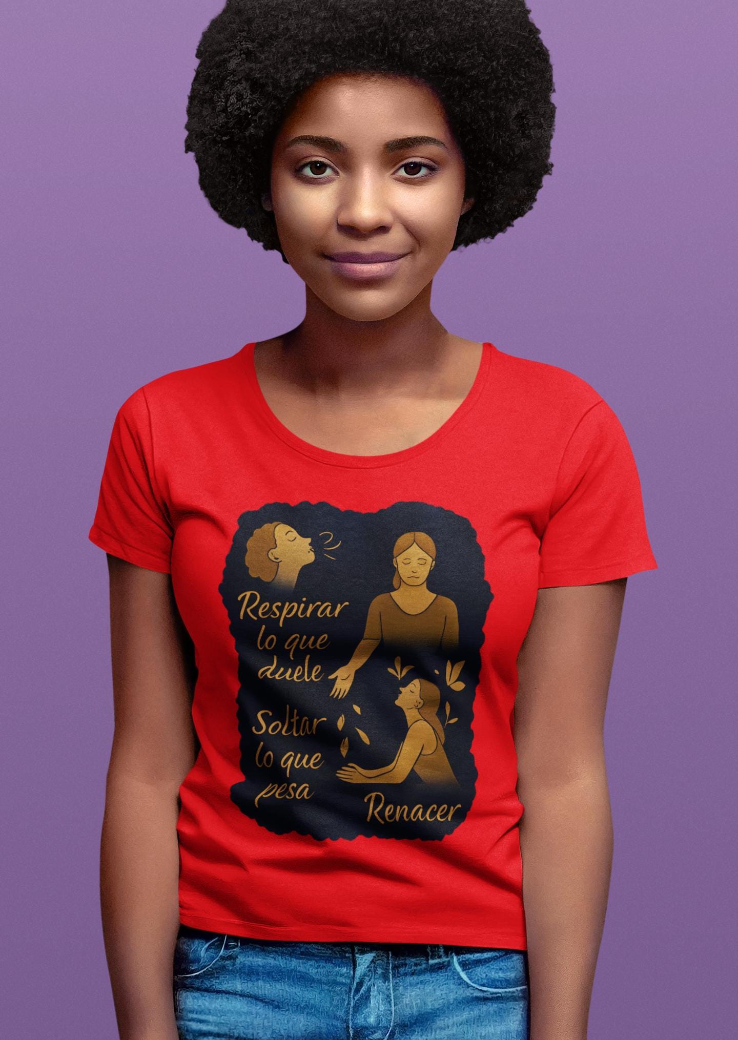 Emotional T Shirt Breathe, Release, Rebirth, Sequential Watercolor Design with Symbolic Body Illustration