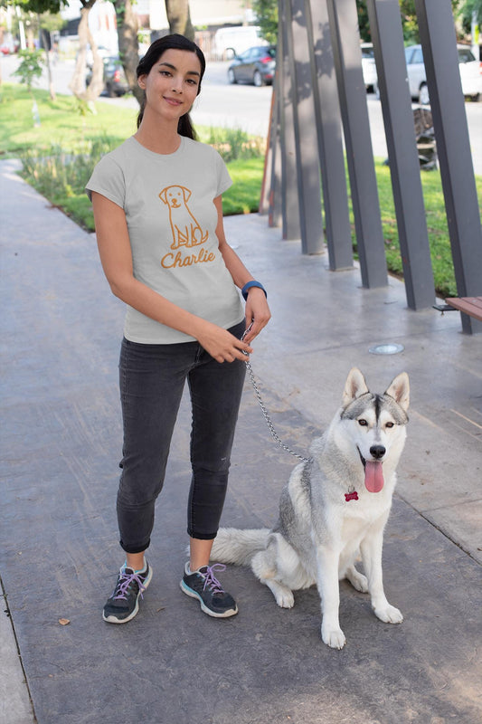 Personalized Embroidered Pet T-Shirt, Minimalist Design, Customized Dog or Cat Illustration, Emotional Gift, Clean Design, Unique