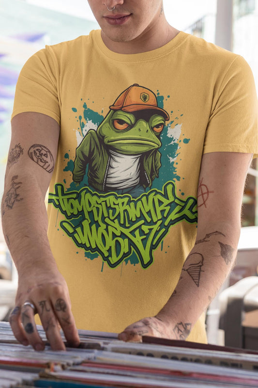 Street Art Frog T-Shirt | Unisex Graphic Tee, Casual Wear, Urban Style, Gift for Art Lovers, Trendy Outfits