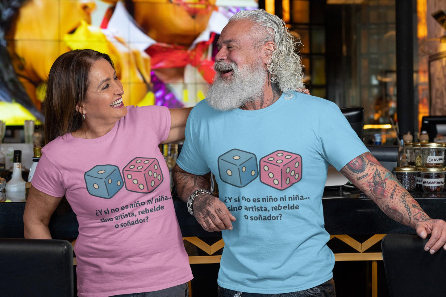Reveal Party Unisex T-shirt | Fun Pink and Blue Design | Inclusive Baby Shower Gift, Gender Reveal Party Shirt, Creative Tee for Events,