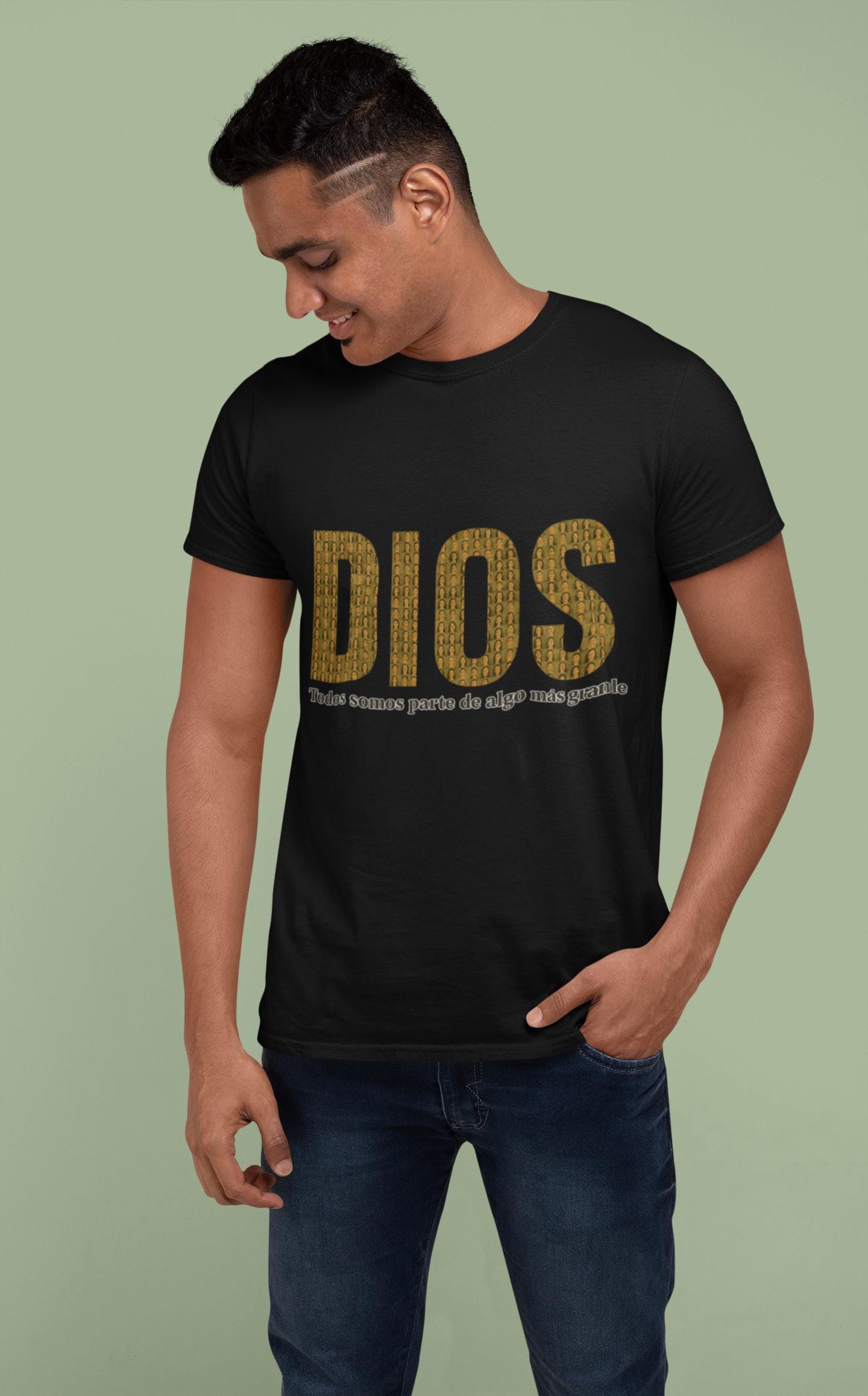 Spiritual Message Unisex T-shirt, Purposeful Clothing, Religious Tee, Photomosaic Art, Faces of Humanity Shirt, Inclusive Apparel