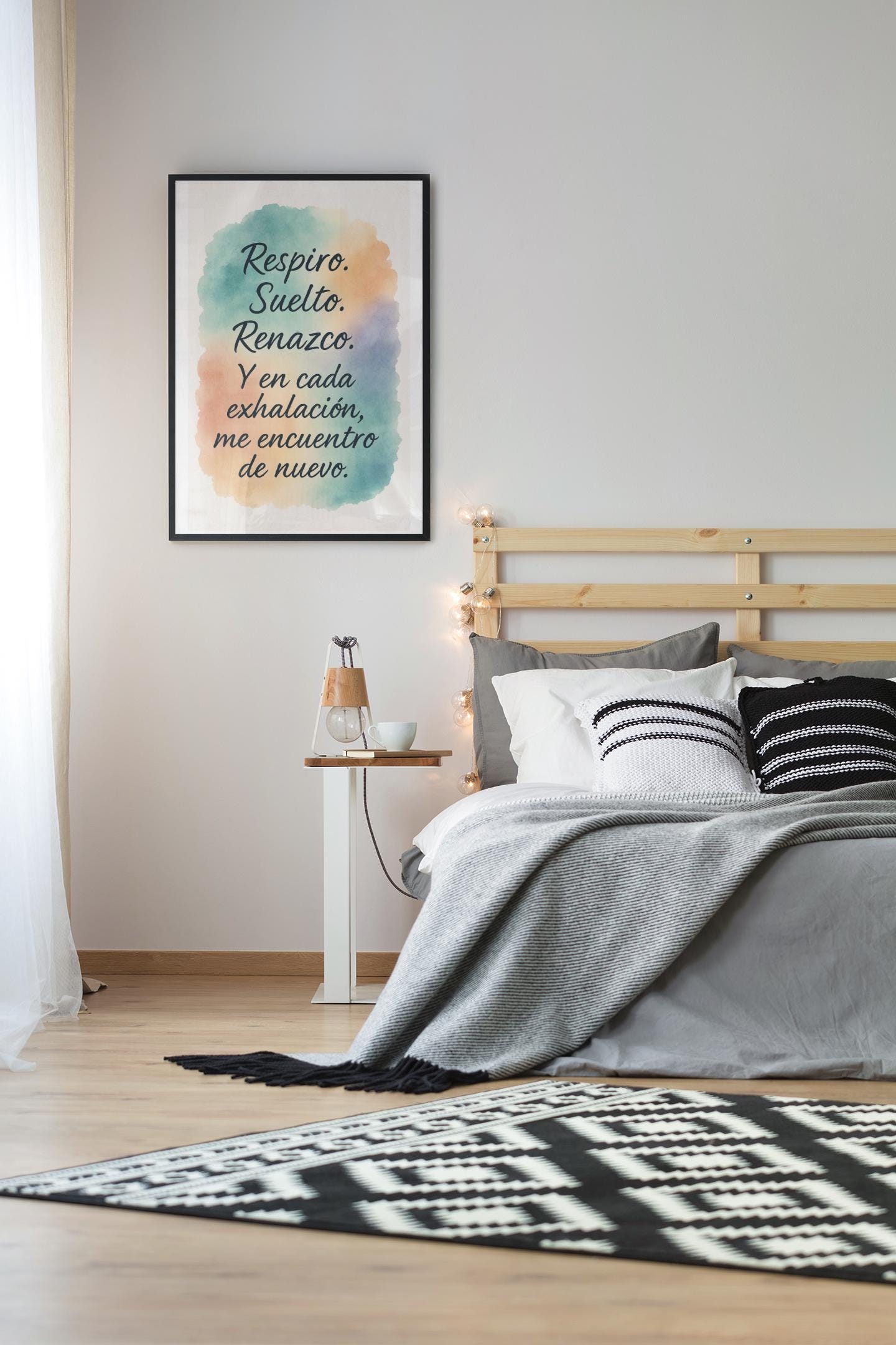 Healing Poster Breathe, Release, Rebirth, Emotional Wall Art in Watercolor with Symbolic Body Illustration