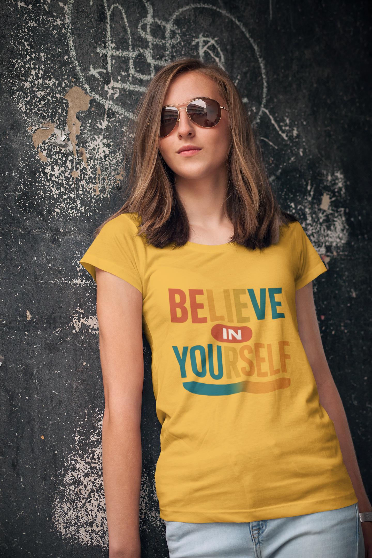 Believe in Yourself Unisex T-Shirt, Empowering Inspirational Tee, Positive Confidence Shirt, Gift for Him Her, Lightweight Breathable Cotton
