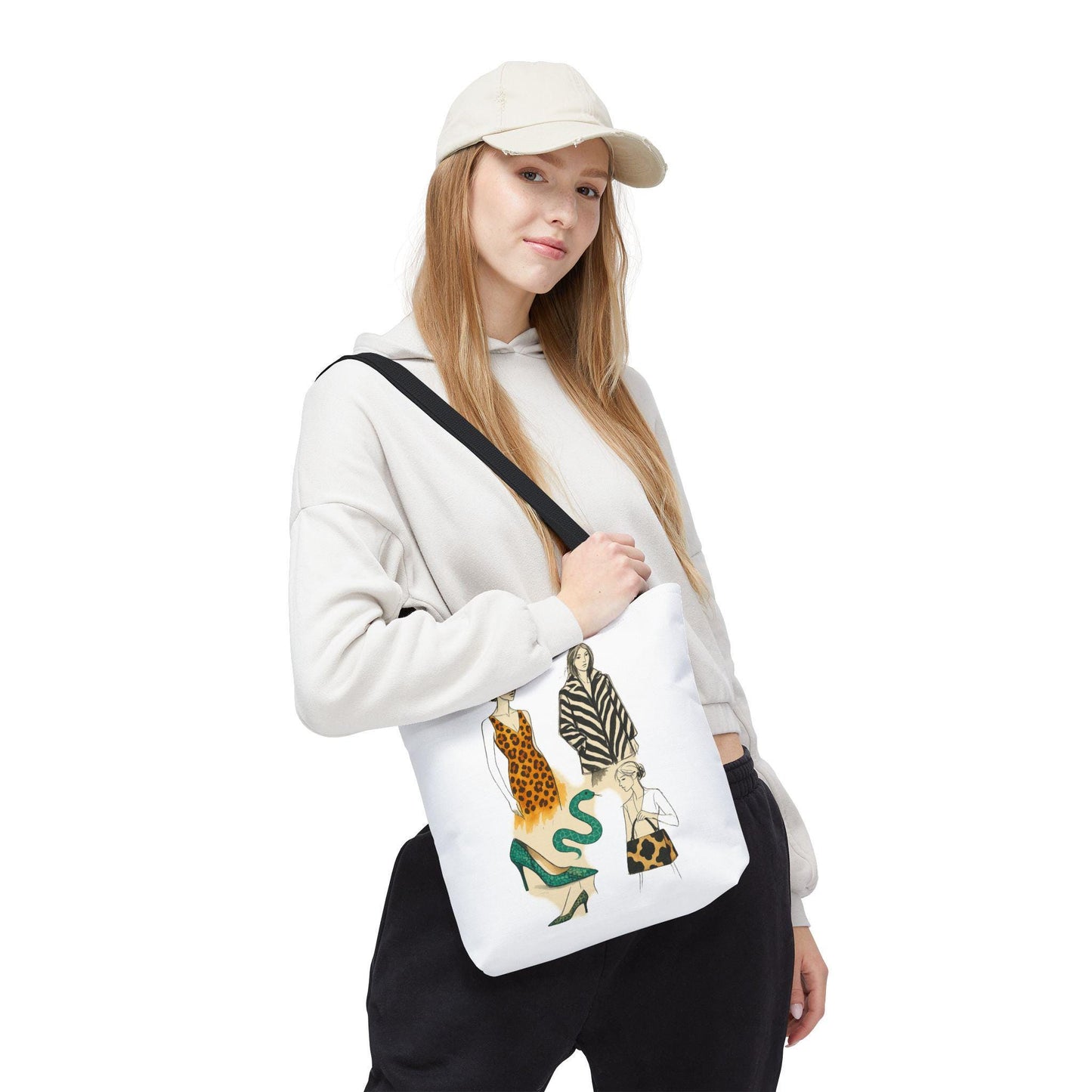 Animal Print Tote Bag - Fashionable Artistic Design 2025 | Leopard, Zebra, Snake, Cow | Contemporary Pop Style, Stylish Carryall, Trendy