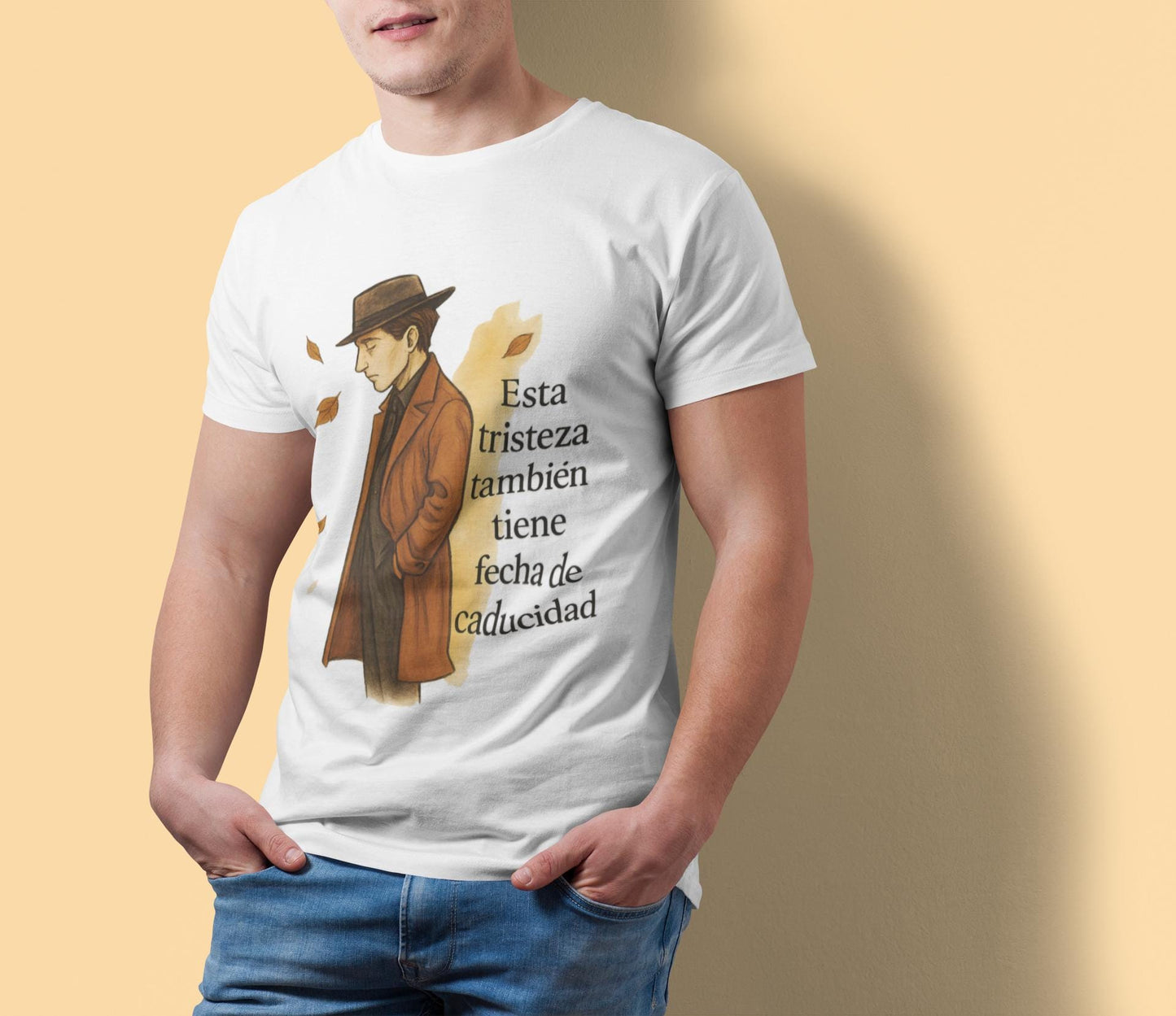 Resilience Whispers Unisex T-shirt, Fashion Illustration, Emotional Design, Autumn Aesthetic, Gift for Reflective Souls, Purposeful Apparel