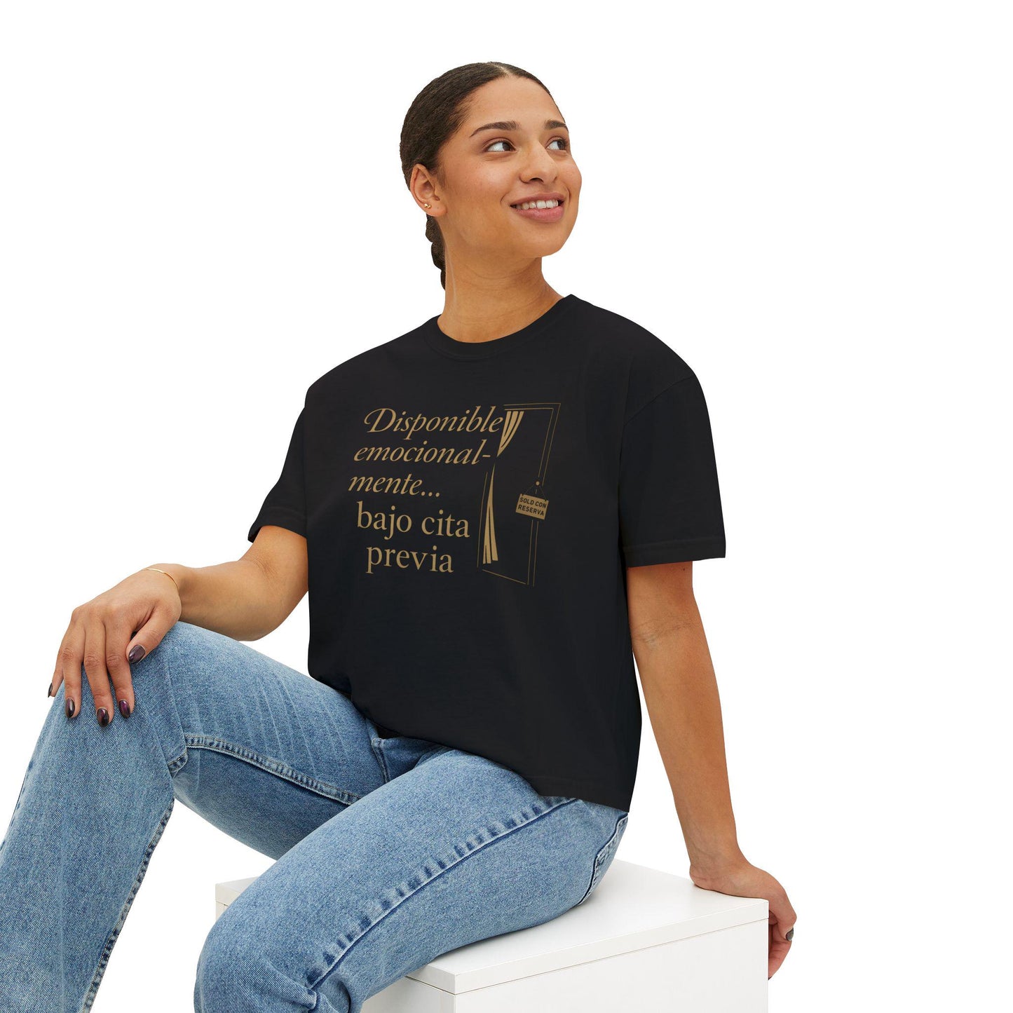 Women's Boxy Tee - Elegant and Witty Statement Piece for Introverts and Extroverts, Unique Gift or Everyday Wear, Quiet Luxury with a Dash