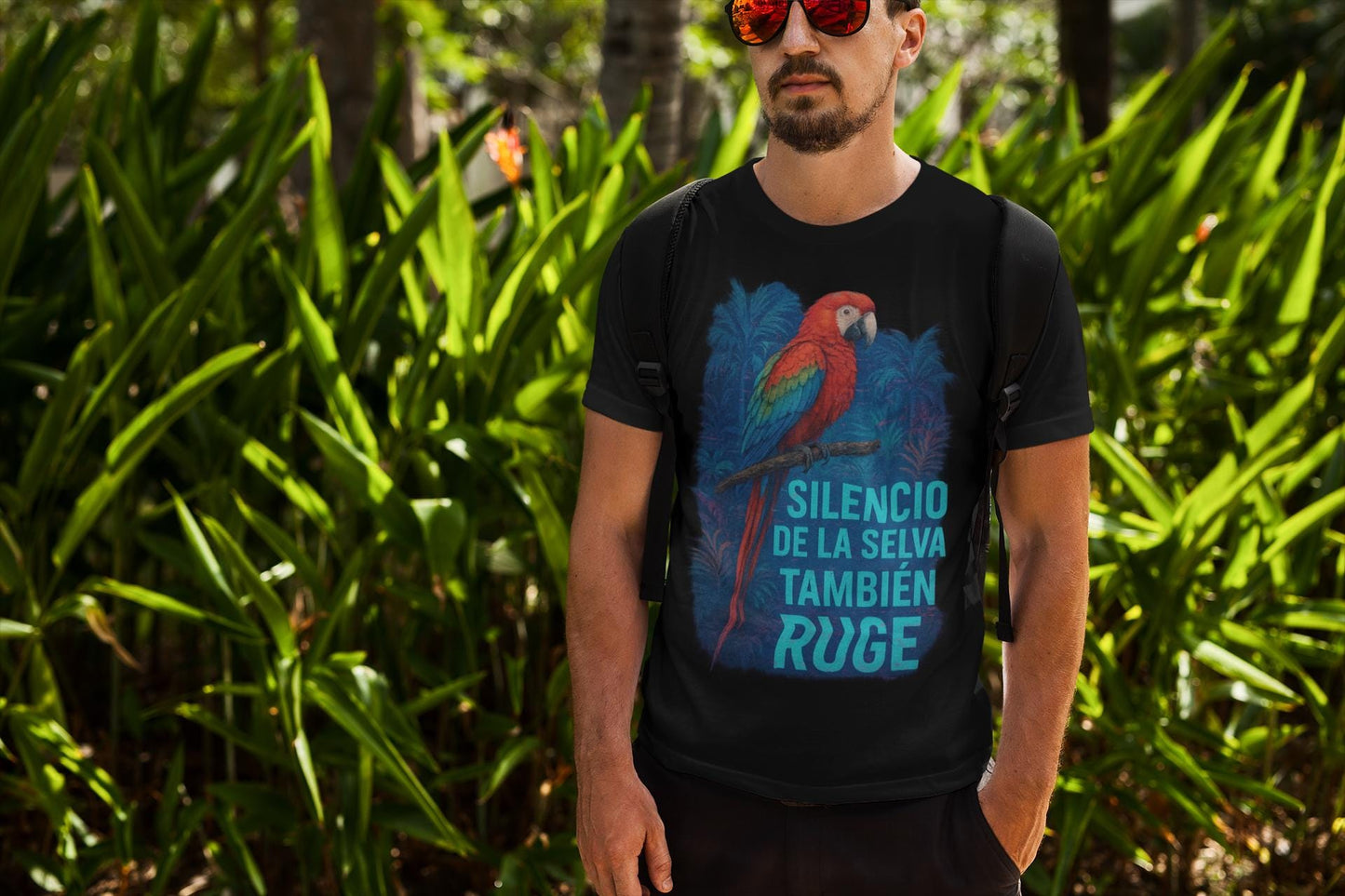 Tropical Glitch Unisex T-shirt, Emotional Urban Wear, Eco-Friendly Tee, Artist Gift, Powerful Quote, Spanish Shirt, DiseConSentido, Cotton