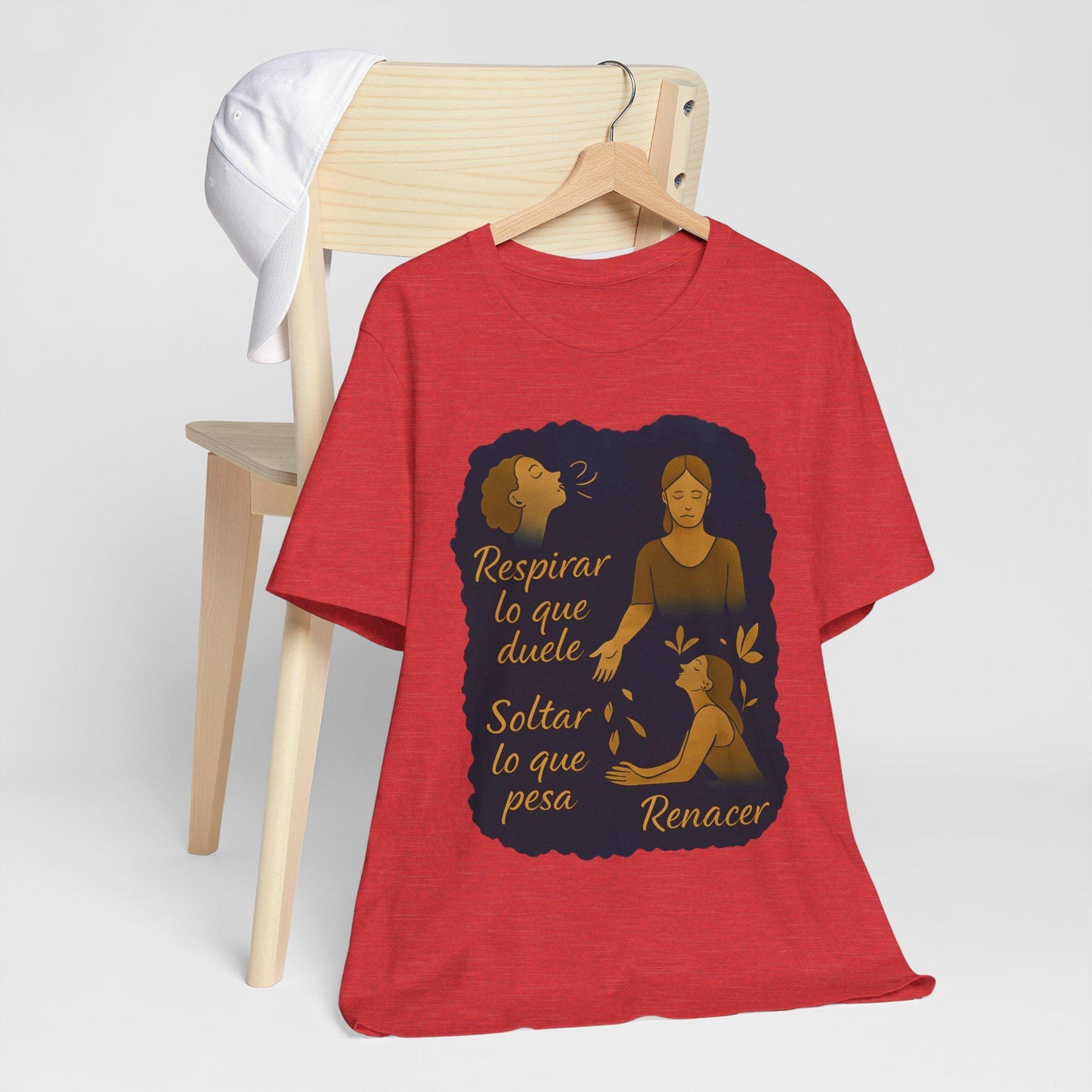Emotional T Shirt Breathe, Release, Rebirth, Sequential Watercolor Design with Symbolic Body Illustration