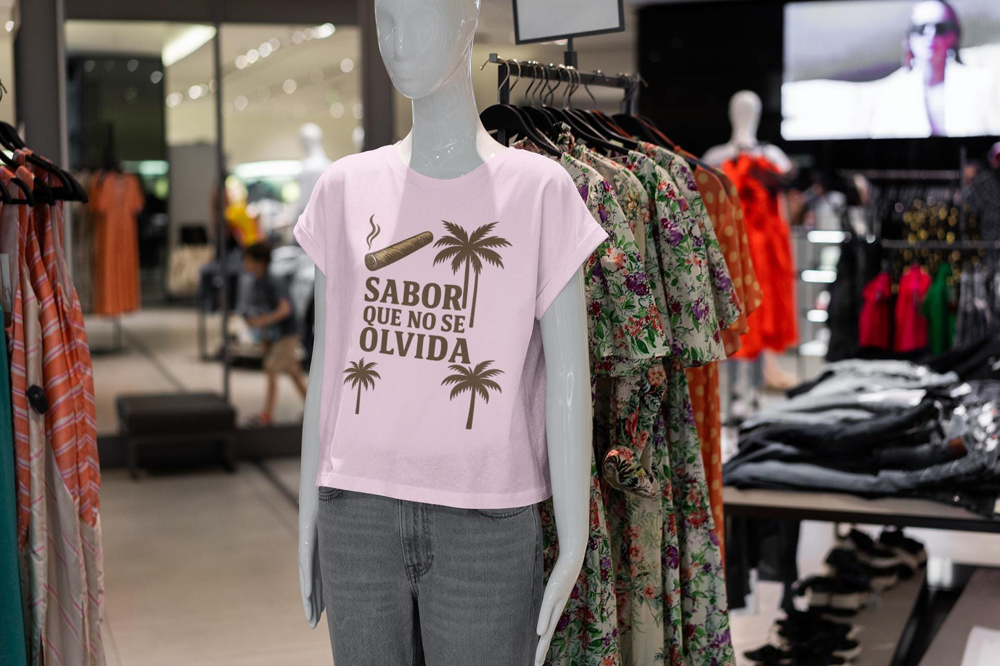 Caribbean Nostalgia Unisex Tee - Cigar, Palm Tree, Tropical Urban Style Shirt for Latinos & Travelers, Sabor Que No Se Olvida, Heavy Cotton