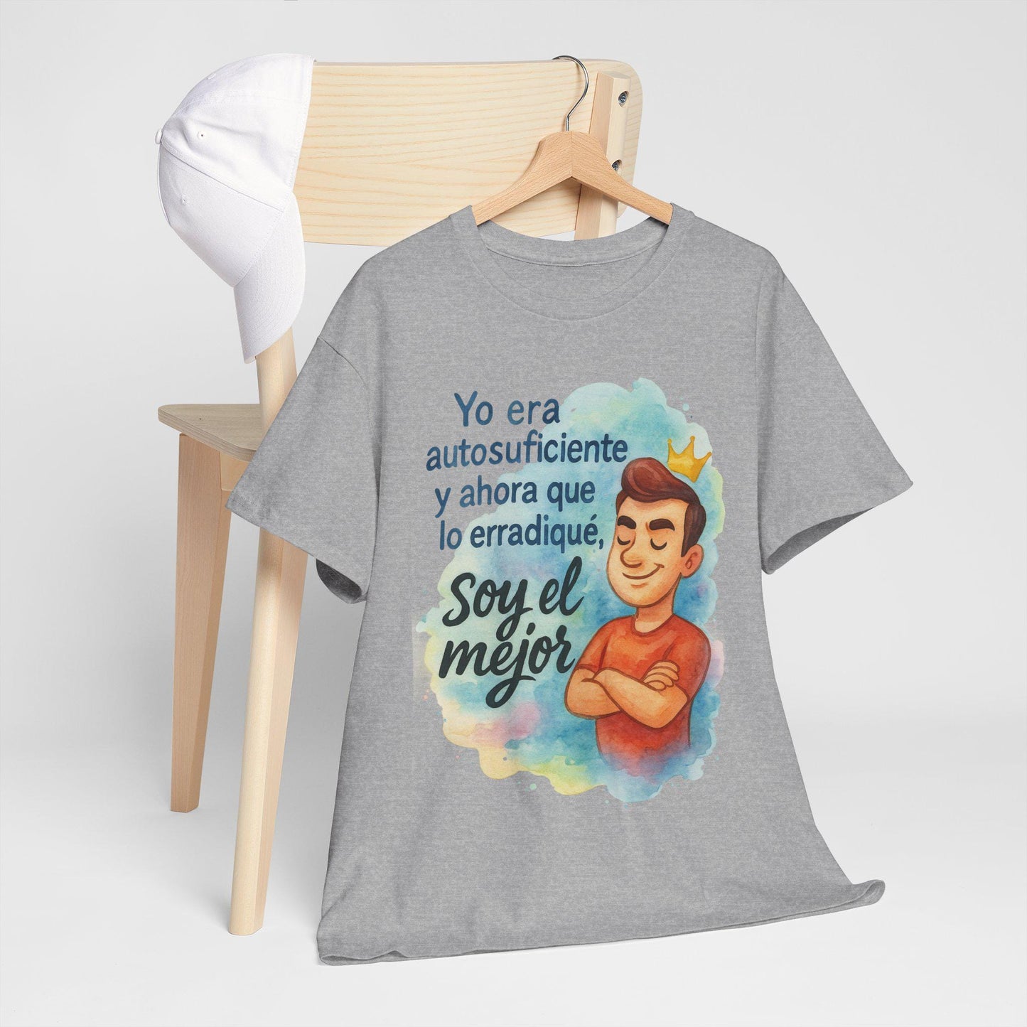 Ironic Self-Confidence T-Shirt ,I Gave Up Self-Reliance and Now I'm the Best, Watercolor Humor Quote Tee