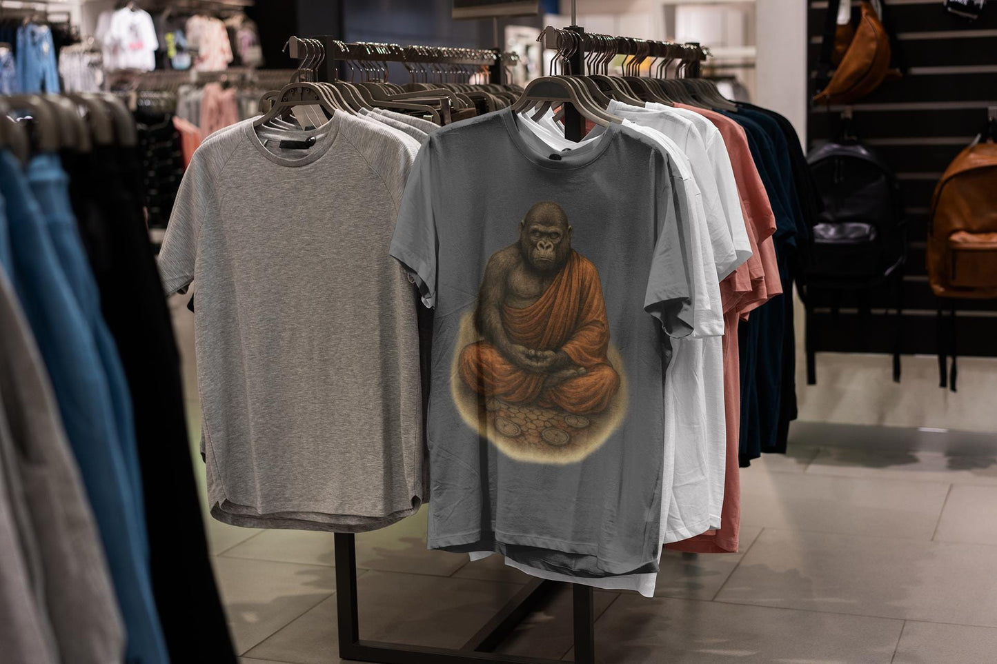Zen Gorilla T-shirt, Spiritual Animal Tee, Comfort Colors Yoga Gift, Mindful Fashion, Relaxed Fit Unisex Shirt
