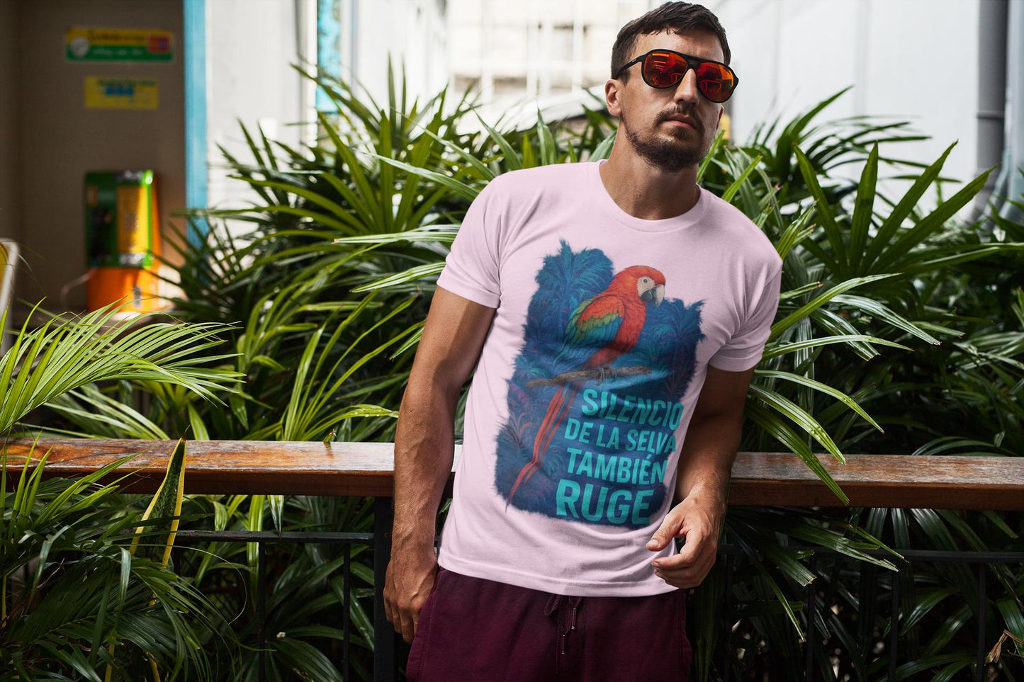 Tropical Glitch Unisex T-shirt, Emotional Urban Wear, Eco-Friendly Tee, Artist Gift, Powerful Quote, Spanish Shirt, DiseConSentido, Cotton