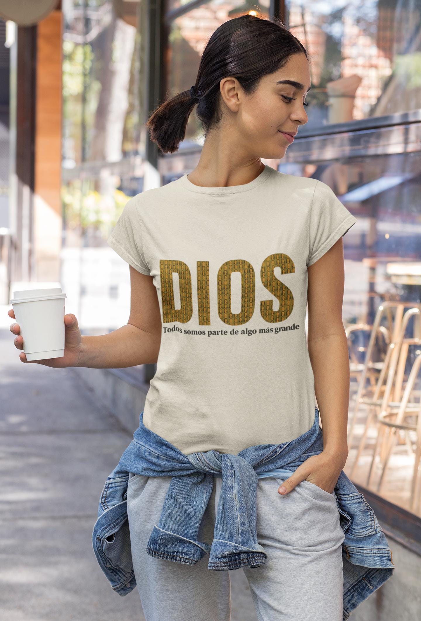 Spiritual Message Unisex T-shirt, Purposeful Clothing, Religious Tee, Photomosaic Art, Faces of Humanity Shirt, Inclusive Apparel