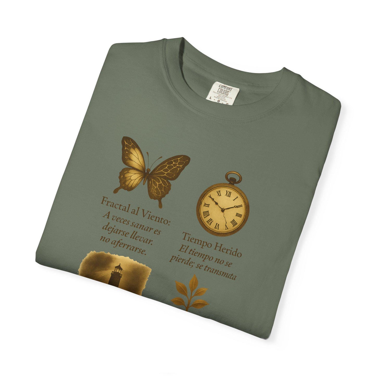 Butterfly Clock T Shirt, Symbolic Art Tee, Resilience & Healing Shirt, Unisex Gift, Vintage Nature Aesthetic, Emotional Design
