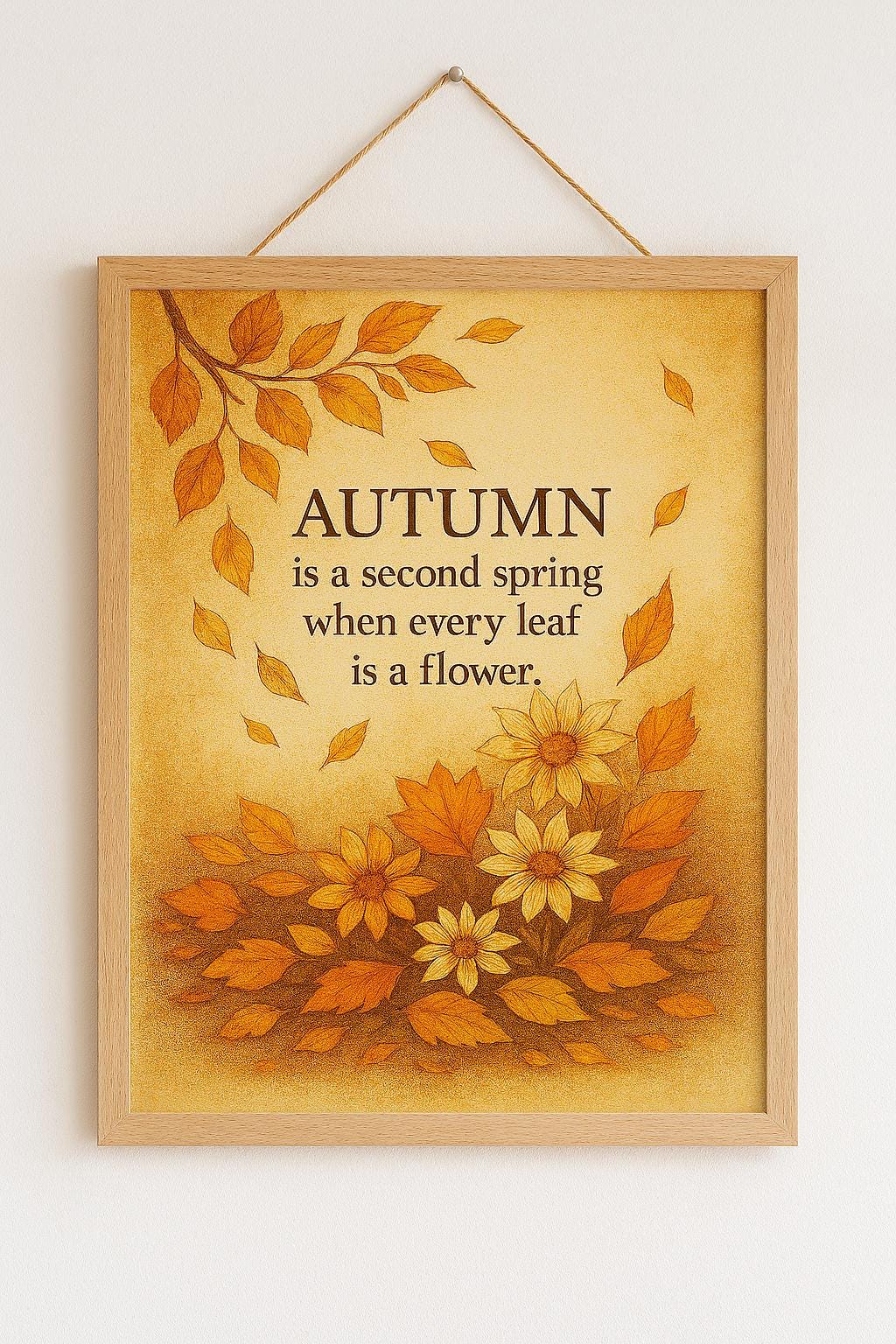 Autumnal Framed Poster, Fall Decor, Seasonal Art, Inspirational Wall Print, Home Office Decor
