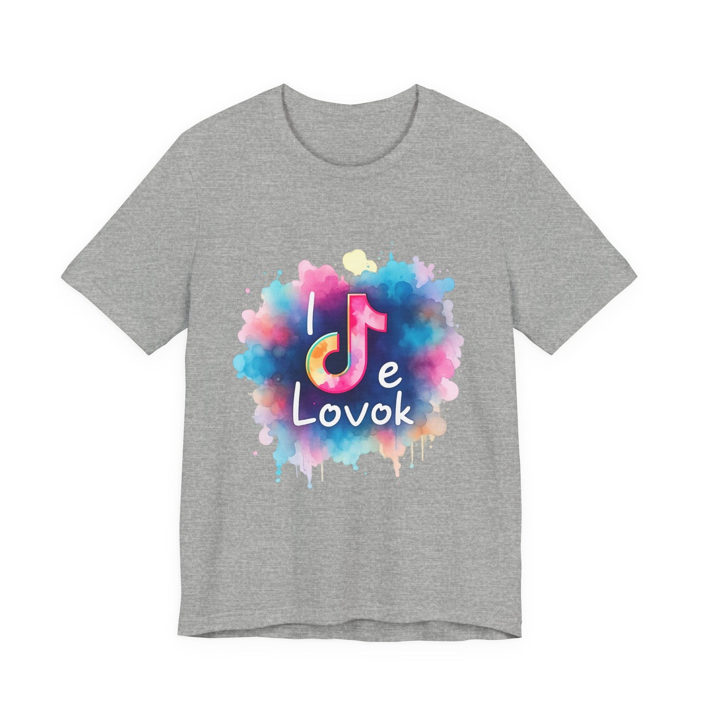 Unisex Jersey Short Sleeve Tee - AMO TIK TOK - Streetwear Urbano - Sudadera DiseConSentido - Acuarela Multicolor - Logo Estilizado -