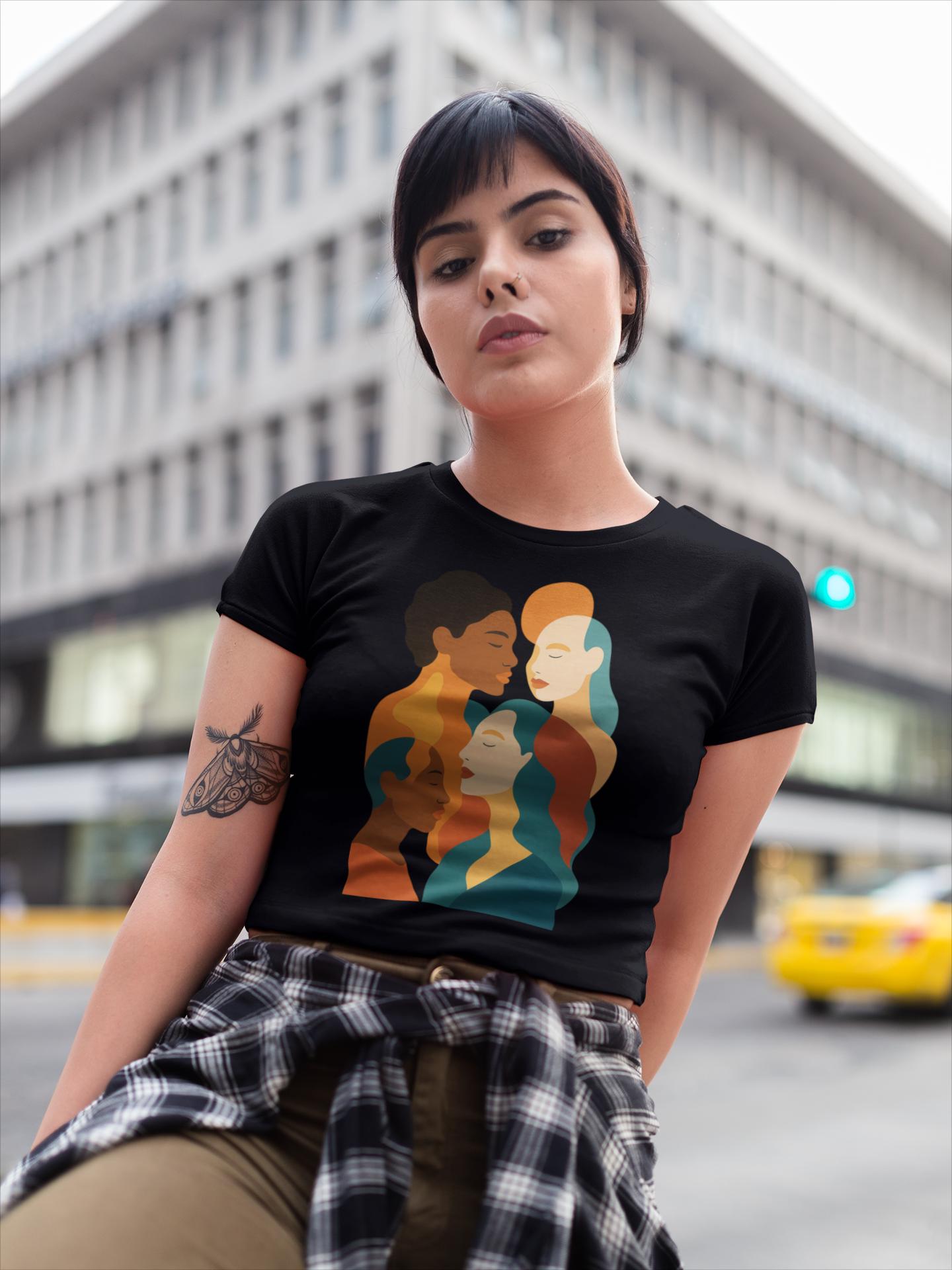 Abstract Faces Crop Tee, Emotional Art Shirt, Inclusive Fashion, Unisex Modern Art Clothing, Comfort Colors, Diverse Silhouettes, Apparel