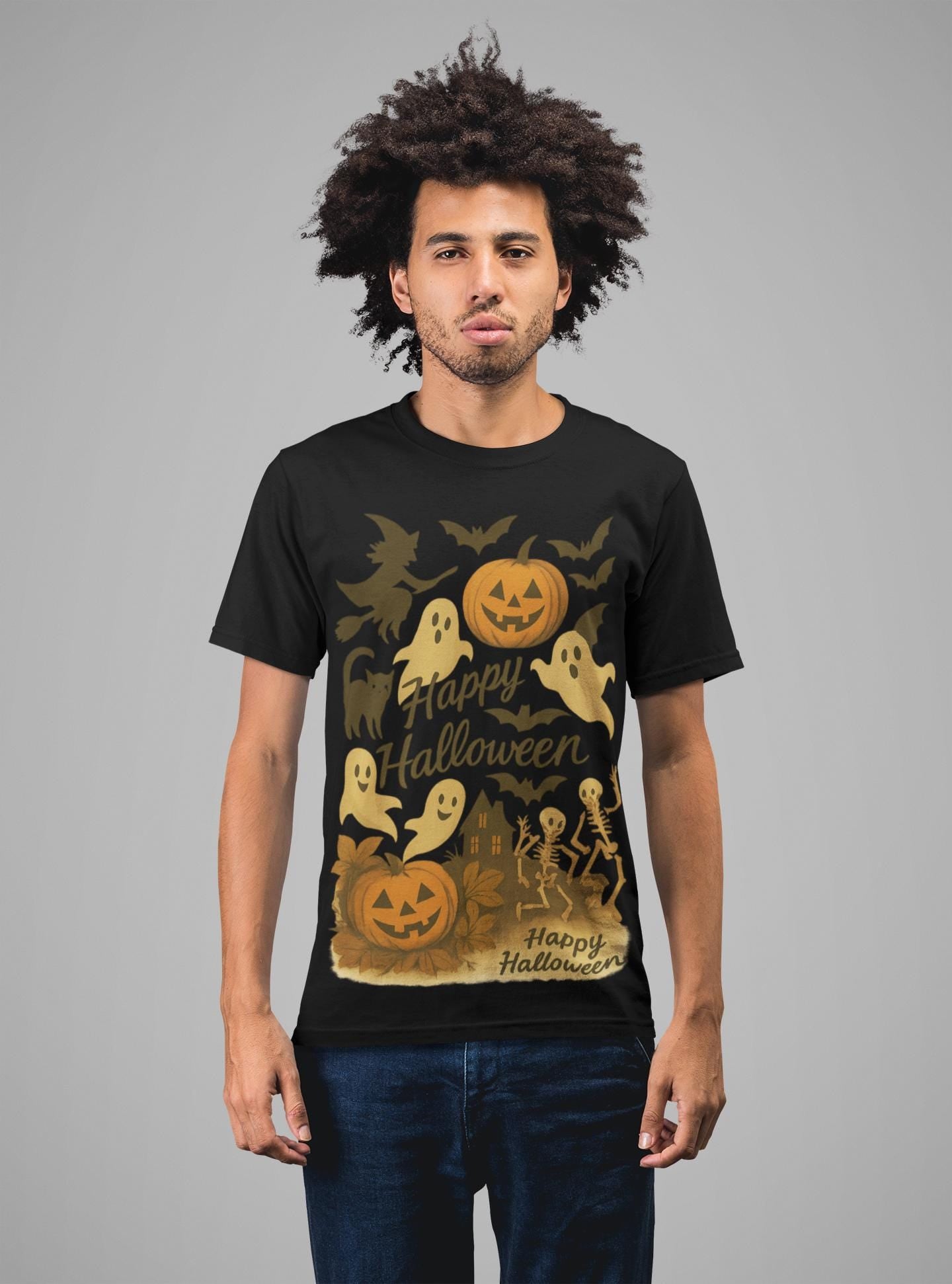 Unisex Garment-Dyed T-shirt - Camiseta de Halloween con fantasmas adorables y motivos festivos, disfraces y fiestas, regalos spooky, tallas
