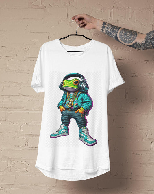 Hip Hop Frog Unisex Tee, Funny Graphic T-Shirt, Streetwear Fashion, Music Lover Gift, Unique Frog Shirt, Cool Frog Illustration
