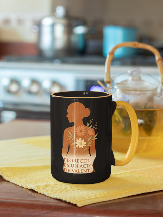 Empowerment Floral Coffee Mug, Motivational Gift for Women, Resilience Statement Cup, Inspirational Quote Gift, Self Care Reminder, Feminine