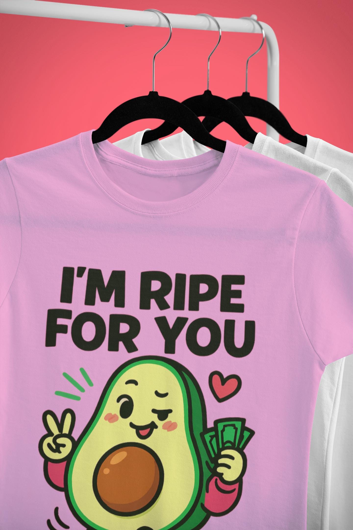 Flirty Avocado T-Shirt, Kawaii Fruit Tee, Fresh Foodie Gift Shirt, Cheeky Humor Top, Unisex Garment-Dyed Tee