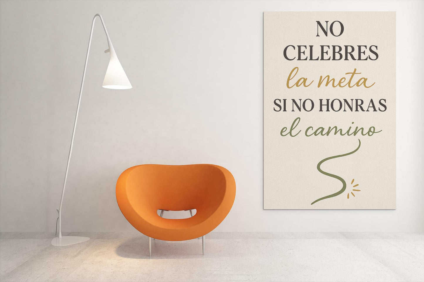 Poster inspirador en espanol, Arte digital descargable, No celebres la meta si no honras el camino